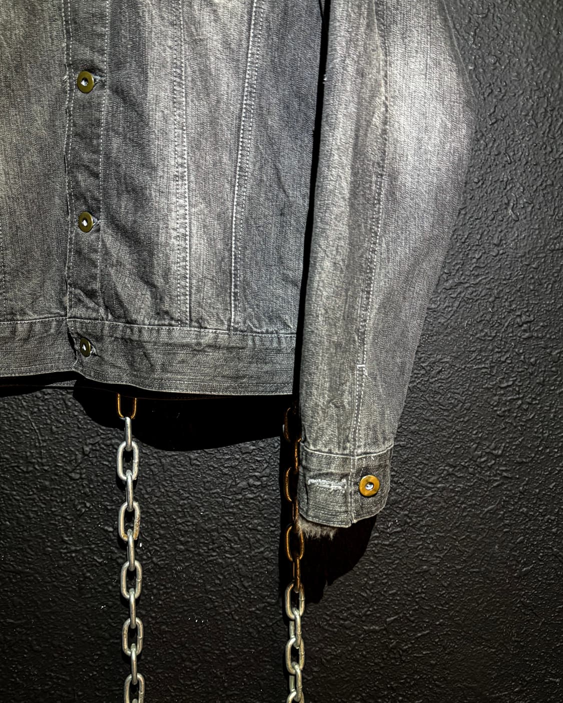 growth – Rabbit Fur Collar Denim Jacket  상품이미지5