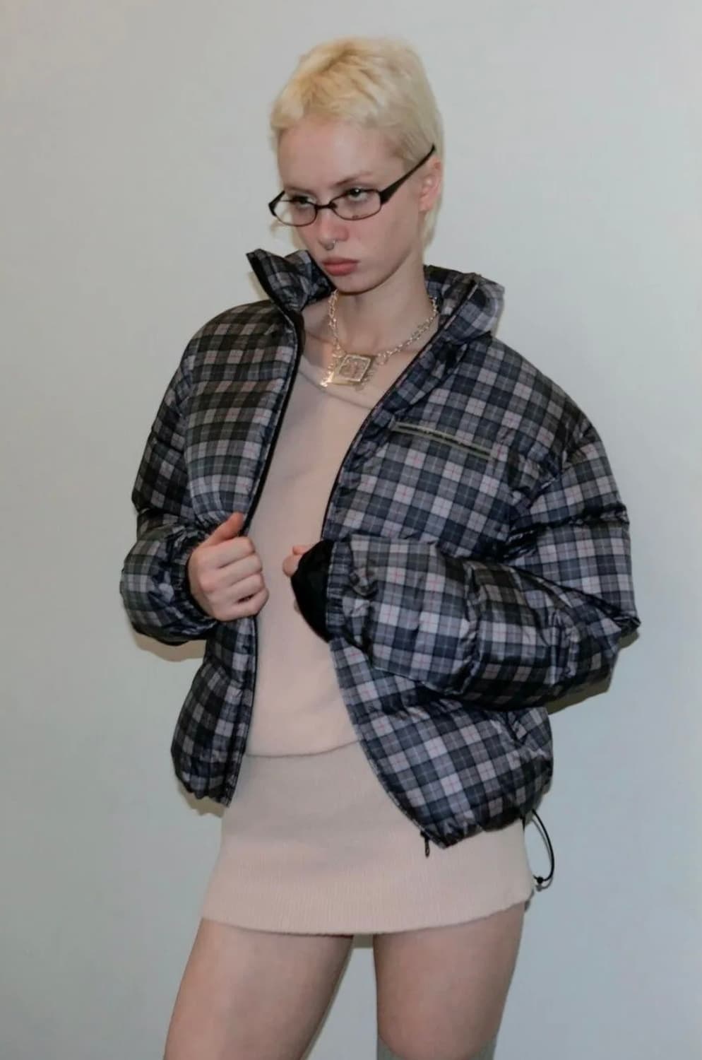 Sculptor 107 Puffer Down Plaid gray 상품이미지2