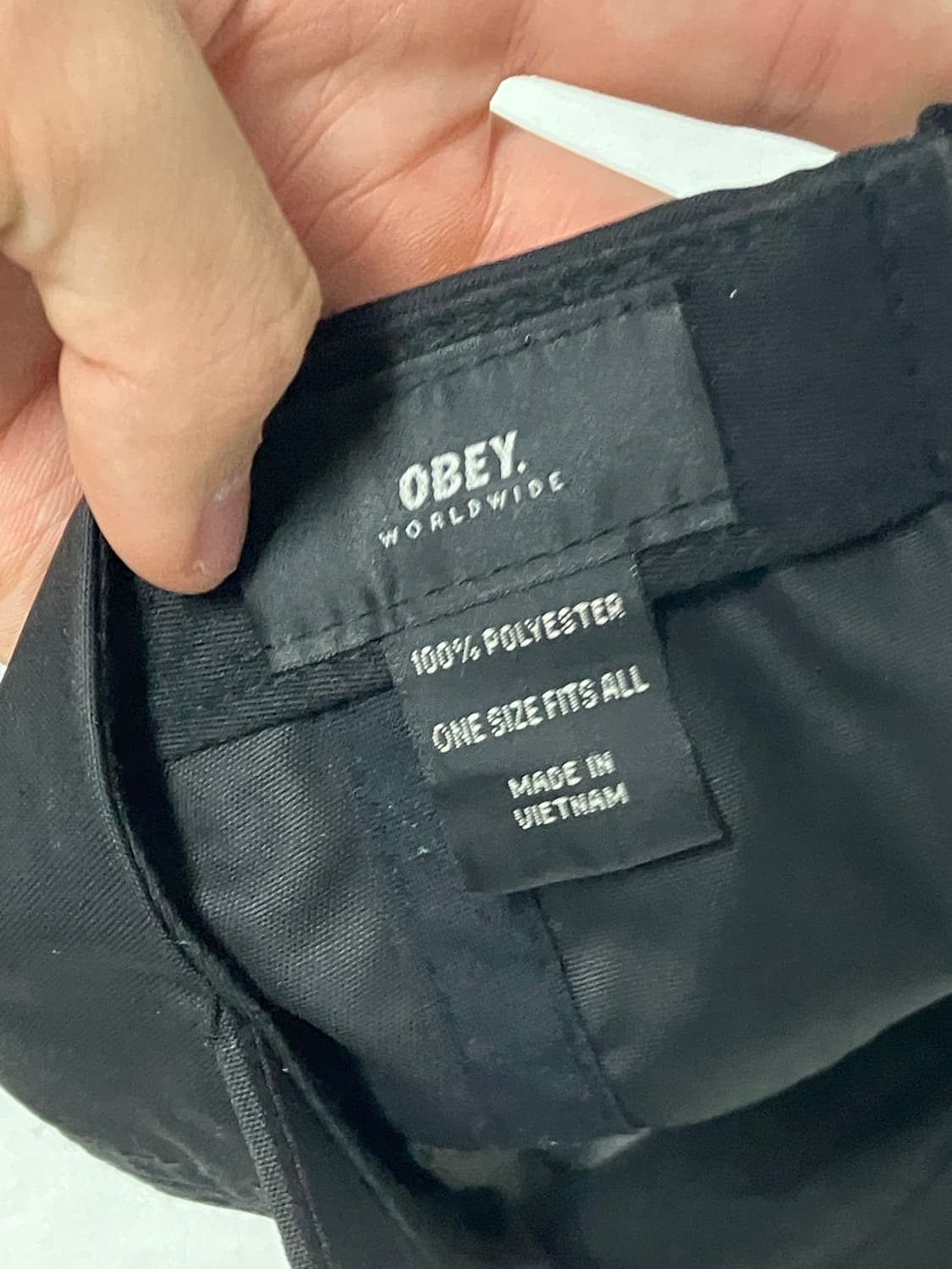 오베이 나일론 패치로고 볼캡 스냅백 블랙 상품이미지4