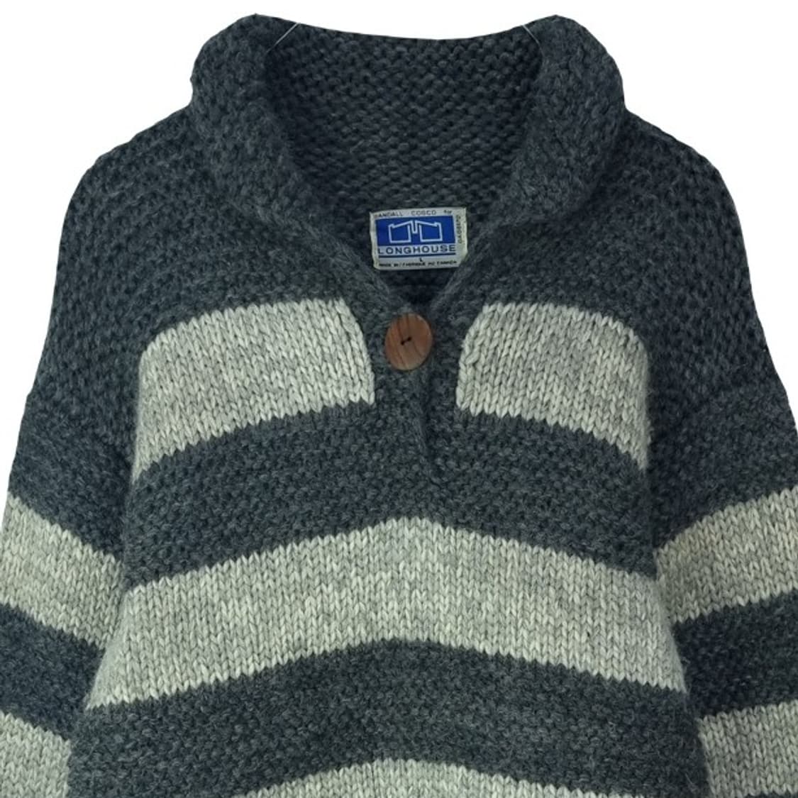 [캐나다 빈티지] 스트라이프 숄카라 헤비울 코위찬 니트 M17823 상품이미지4