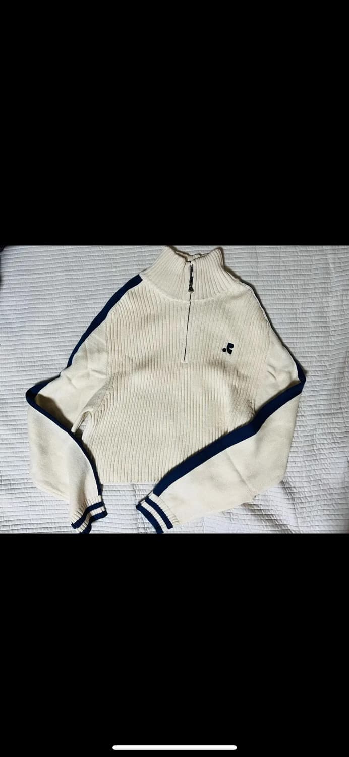 레스트앤레크레이션 RR 하프 집업 크롭 니트 아이보리 상품이미지1