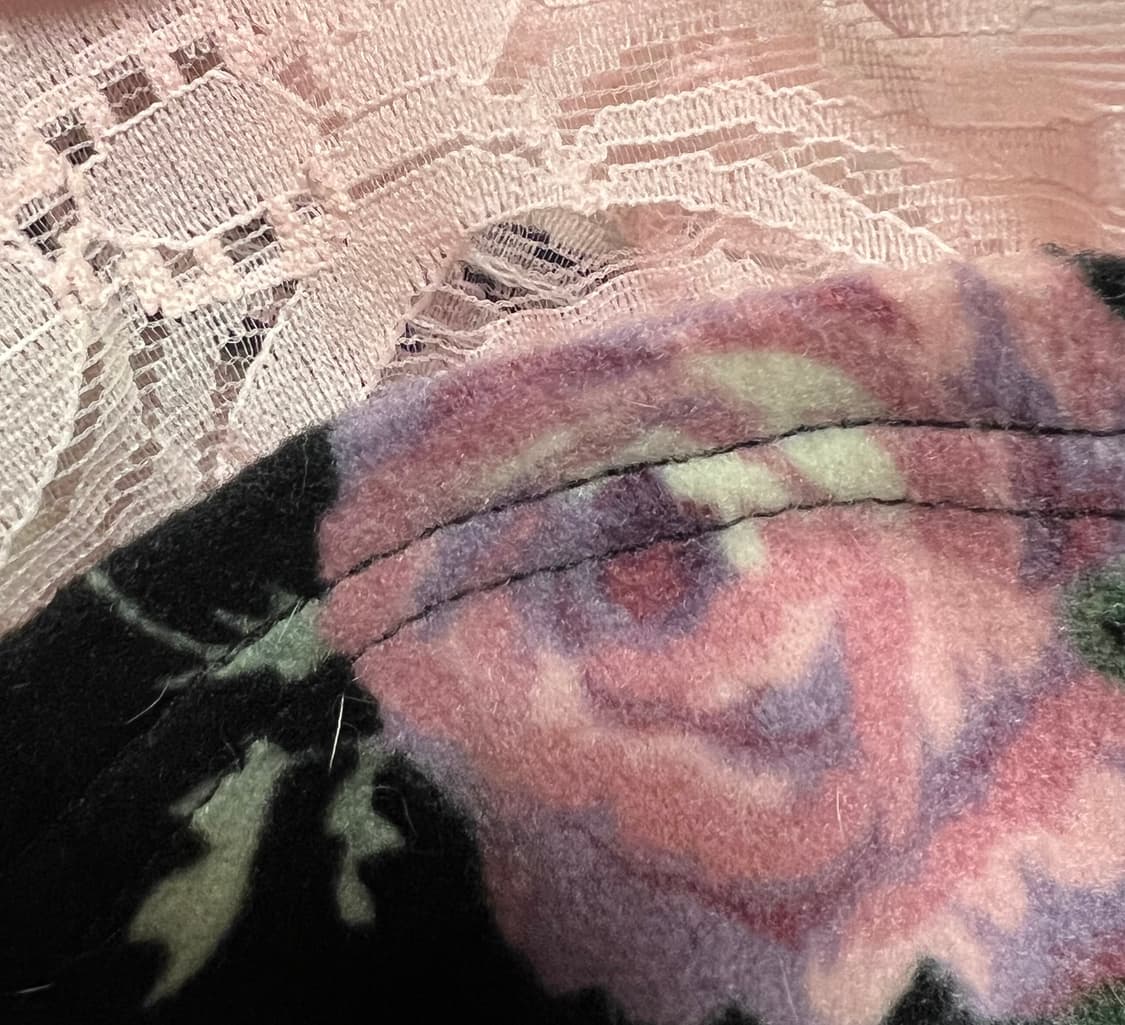 Shakeshake 로즈 빈티지 블랙 핑크 리본 미니 원피스 상품이미지5