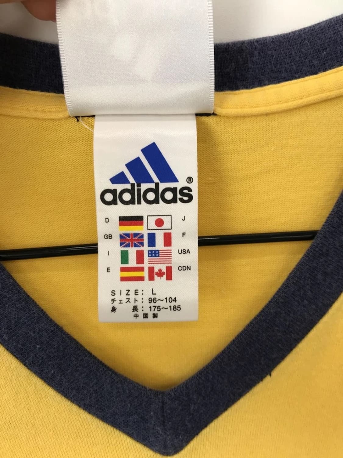 Adidas Yellow V-Neck Ringer Tee 상품이미지9