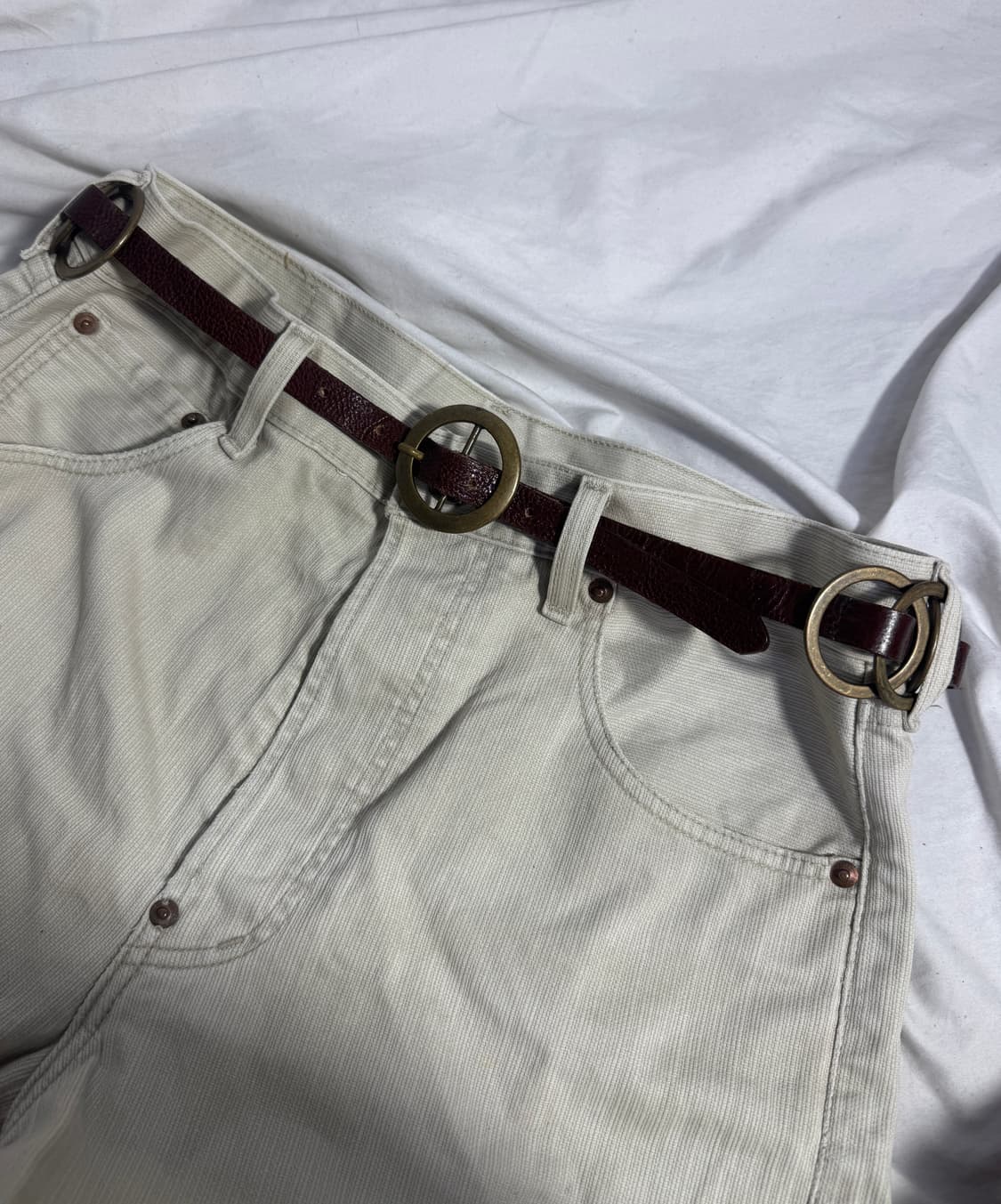 빈티지 링 체인 레더 벨트 상품이미지2