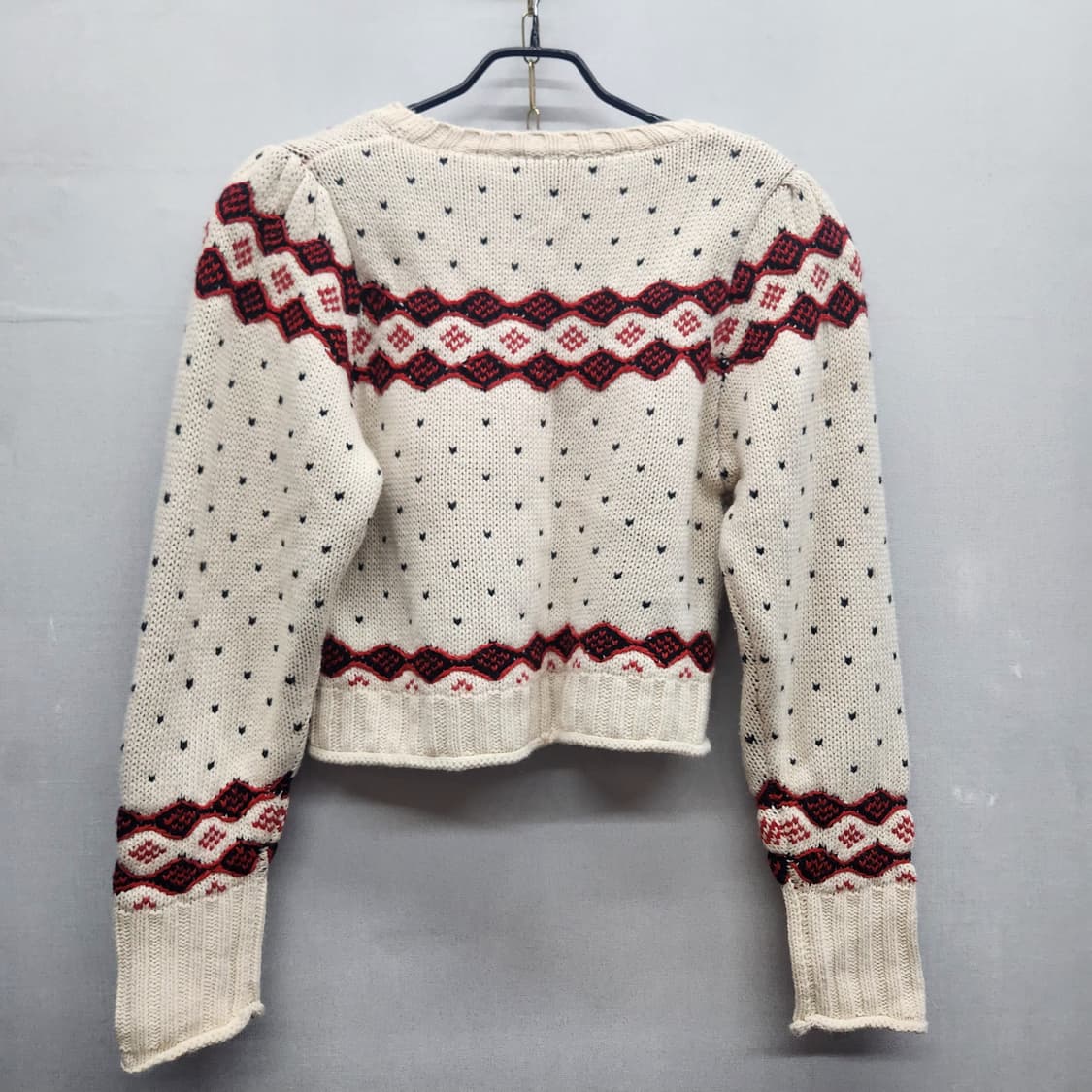 자라 노르딕 패턴 크롭 니트 M 상품이미지3