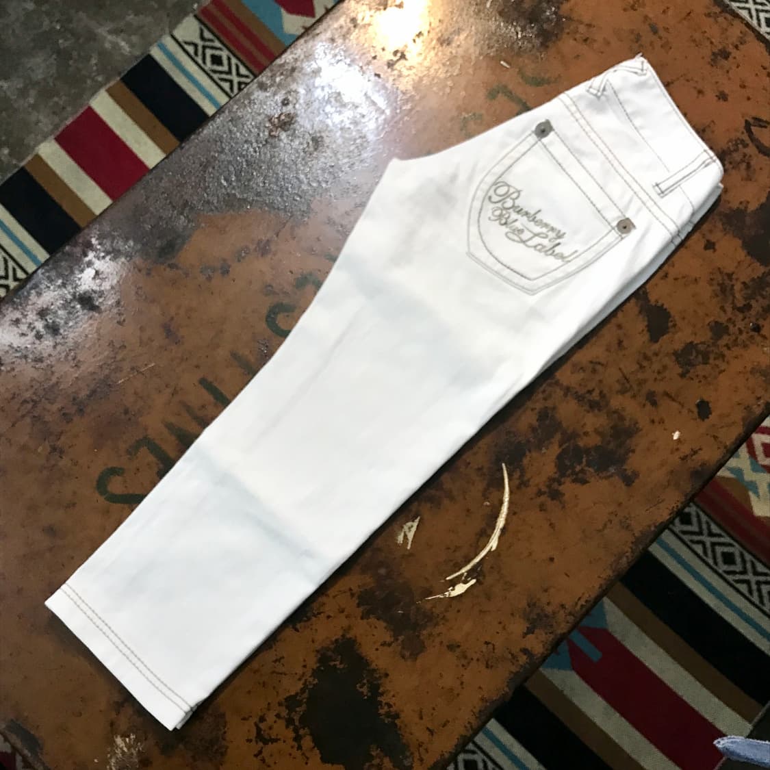 버버리 블루라벨 화이트 7부 데님 팬츠 허리 25 사이즈 상품이미지2