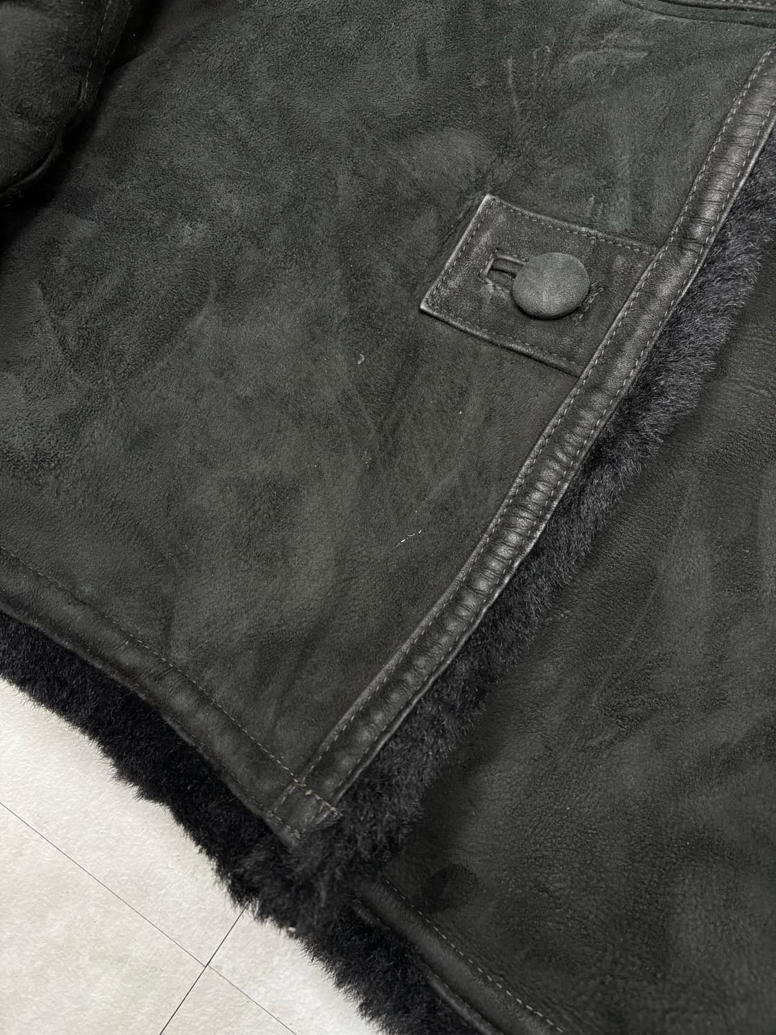 블랙 양가죽 스웨이드 무스탕 코트 #82 상품이미지6