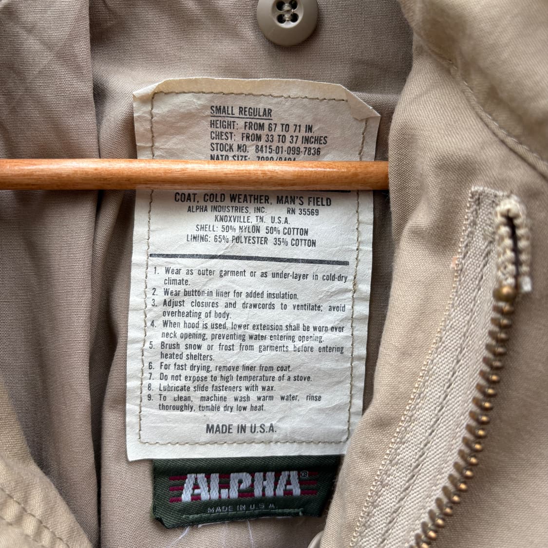 Alpha 8-90s 알파 made in usa M65 필드 자켓 상품이미지3