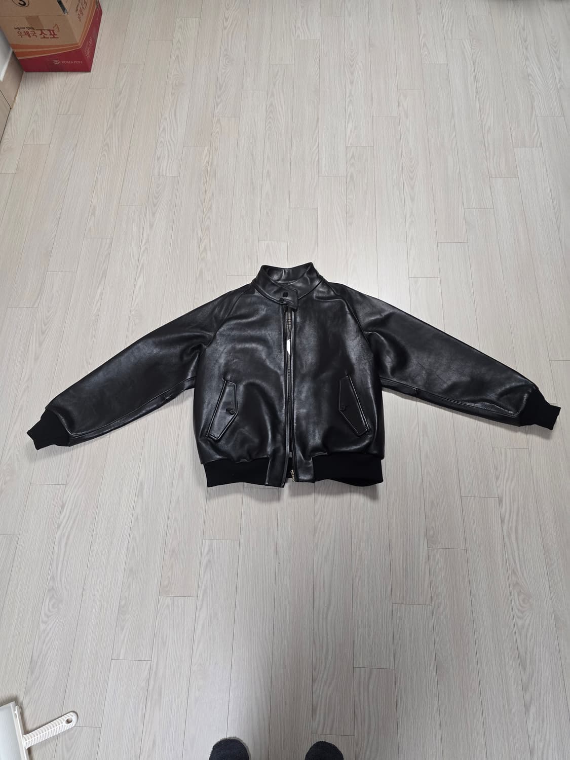 [2]아프레쎄 apresse 25aw 레더 해링턴 자켓 새상품 상품이미지2