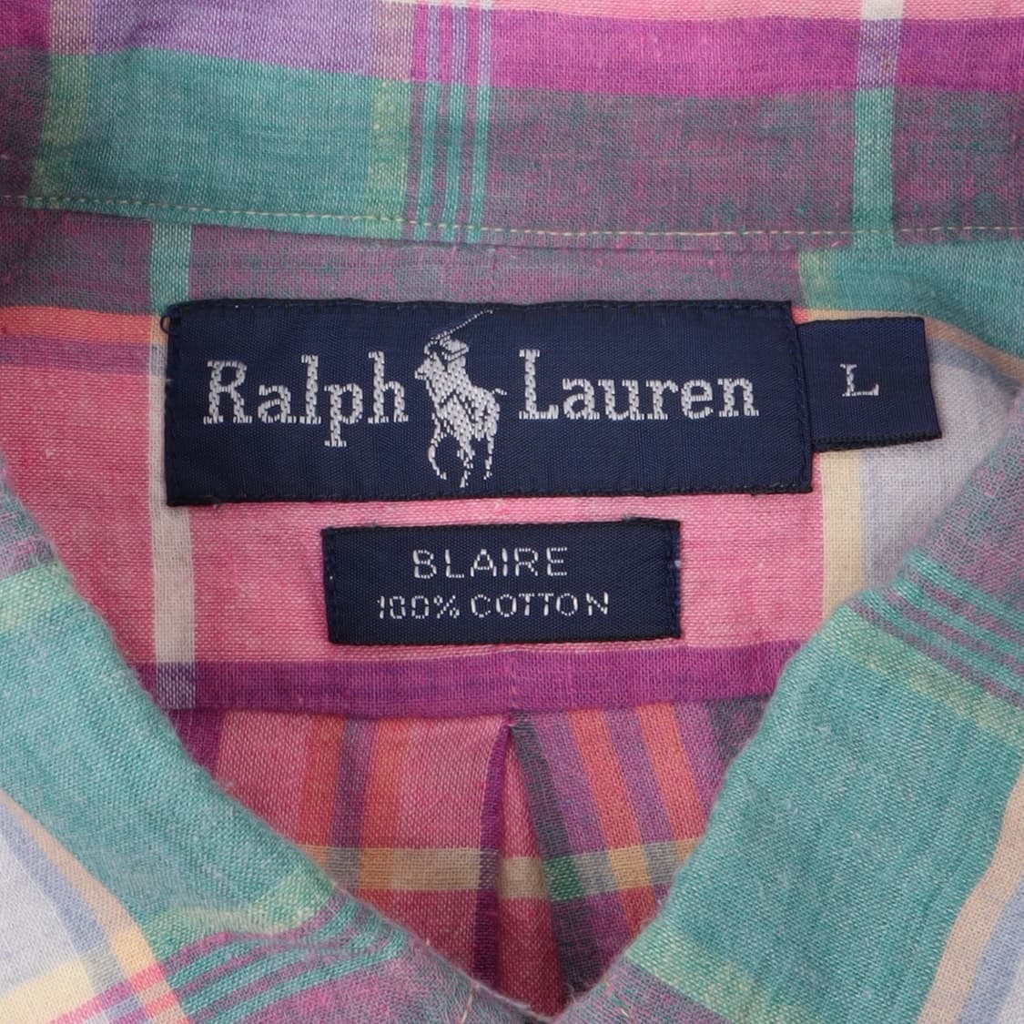 90s 폴로 랄프로렌 BLAIRE 마드라스 체크 셔츠 상품이미지8