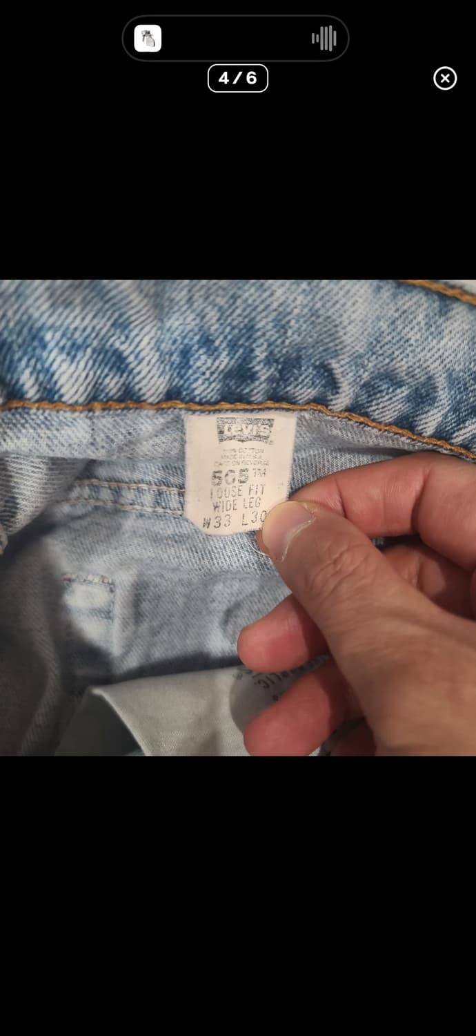 빈티지 리바이스 565 루즈 와이드렉 데님 연청 상품이미지4