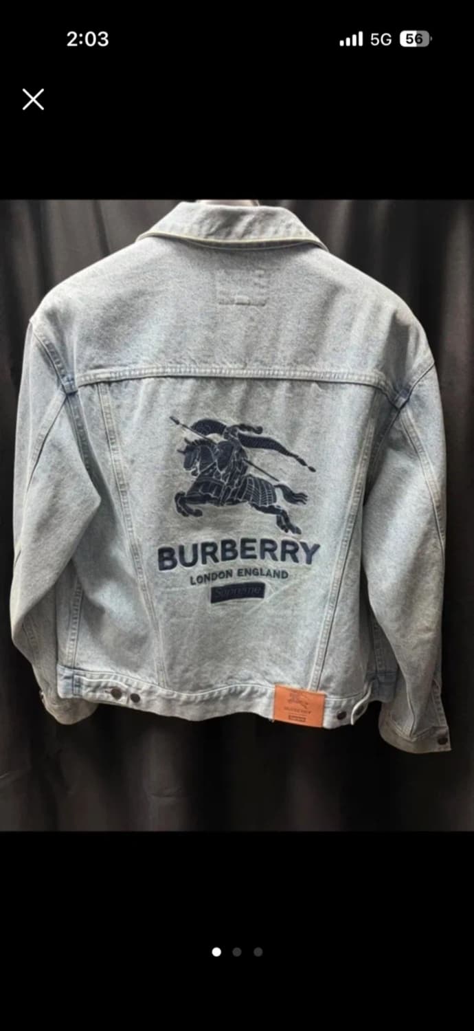 슈프림 버버리 데님자켓 L사이즈 크림 구매정품 솔드아웃 정품검수완료 상품이미지1