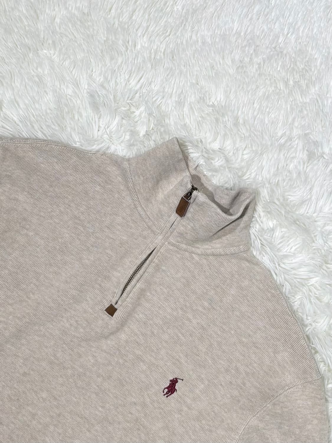 폴로랄프로렌 베이지 포니 니트 반집업 상품이미지6