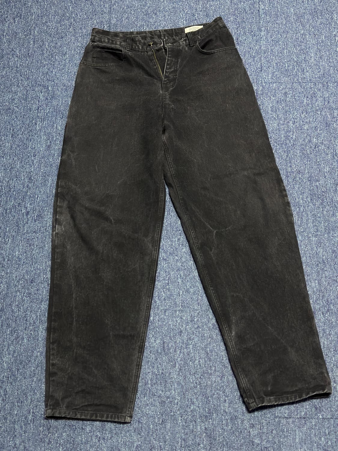 [L] 비에스래빗 카펜터 루즈핏 데님 팬츠 블랙 상품이미지2