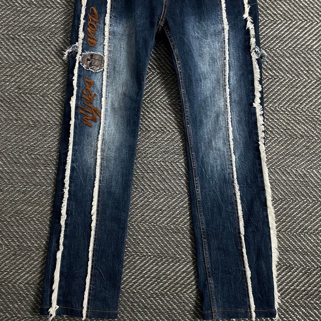 Y2K 빈티지 자수 패치 데님 팬츠o 3072 상품이미지2