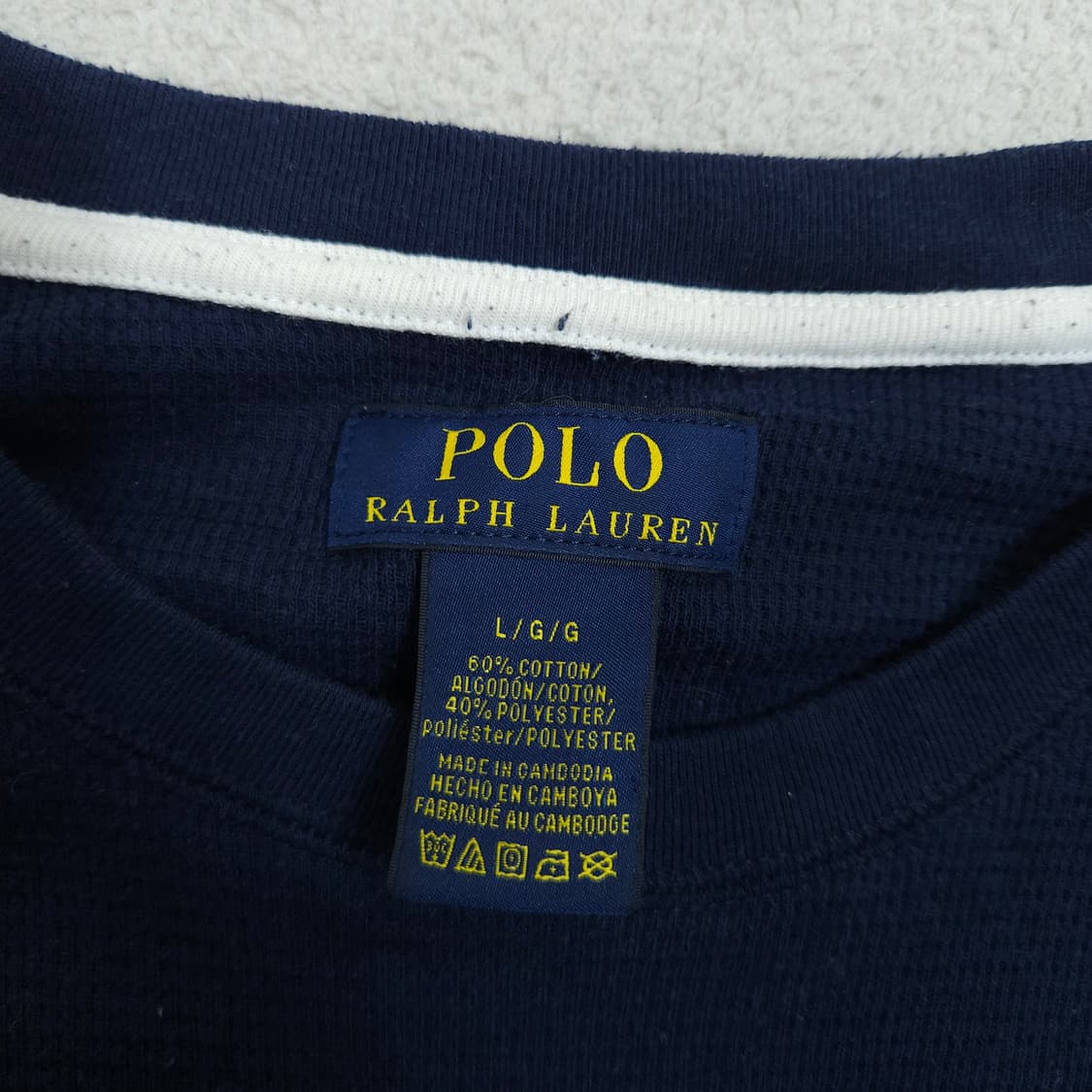 폴로 랄프 로렌 와플 긴팔티 L 네이비 상품이미지4