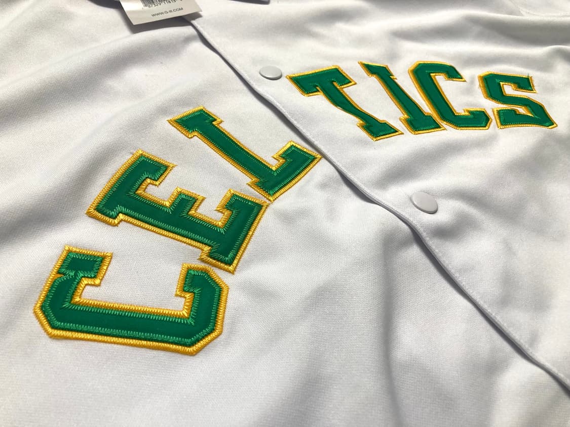 (새상품)90s 하드우드 NBA 보스턴 셀틱스 반팔 저지 105-110 상품이미지5