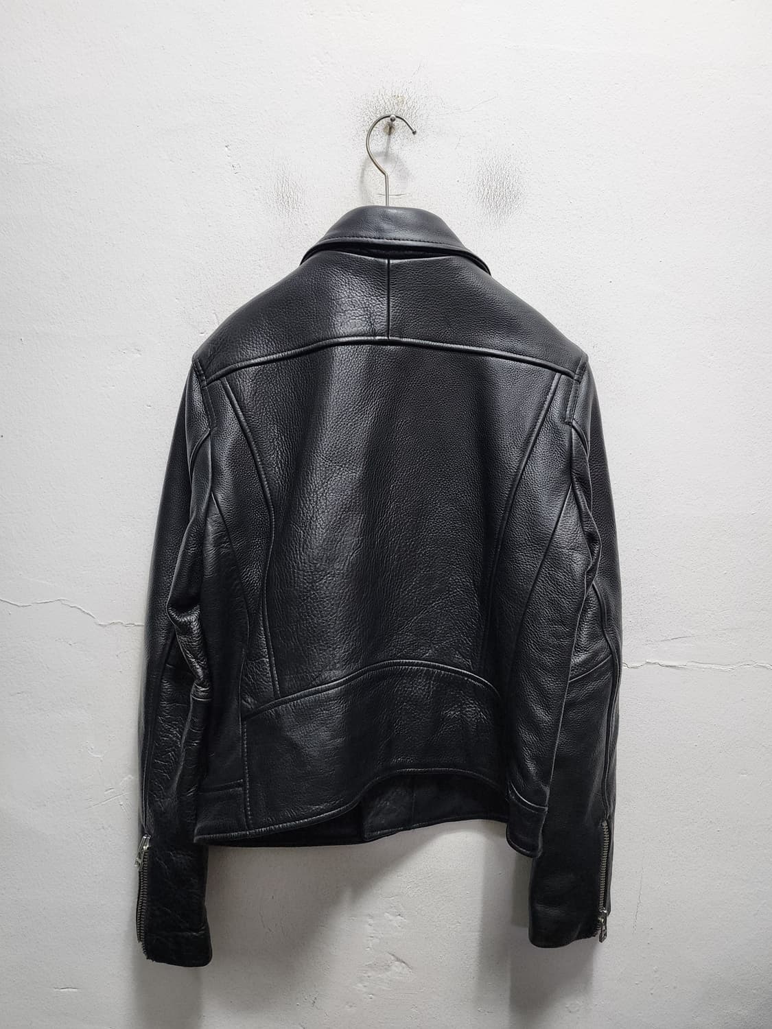 (새상품) H&M 30만원 리얼레더 소가죽 라이더자켓  상품이미지2