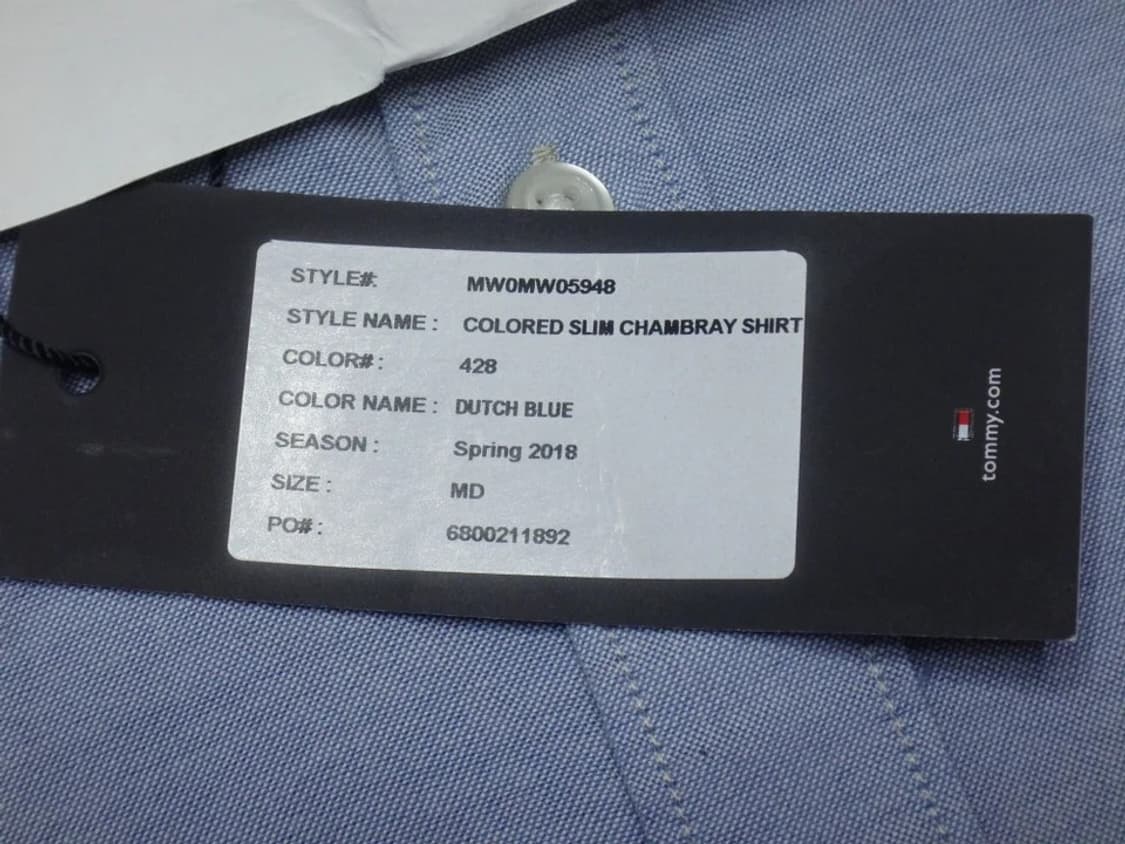 (M) 타미힐피거 남성 솔리드 슬림 긴팔 면셔츠 상품이미지8