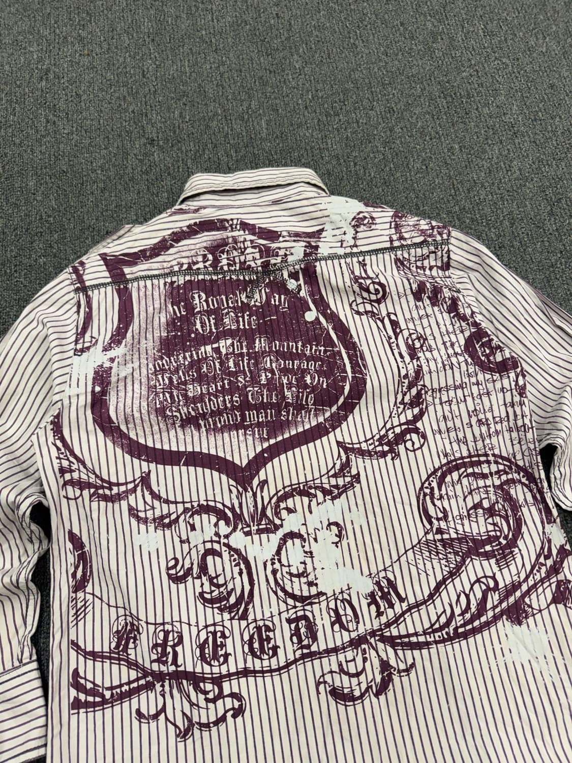 M)Up Roar 빈티지 프린팅 여성 스트라이프 긴팔셔츠 상품이미지6