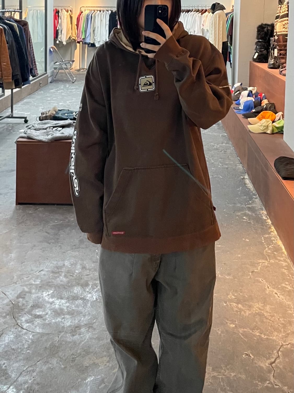 퀵실버 브라운 후드티 H878 상품이미지1