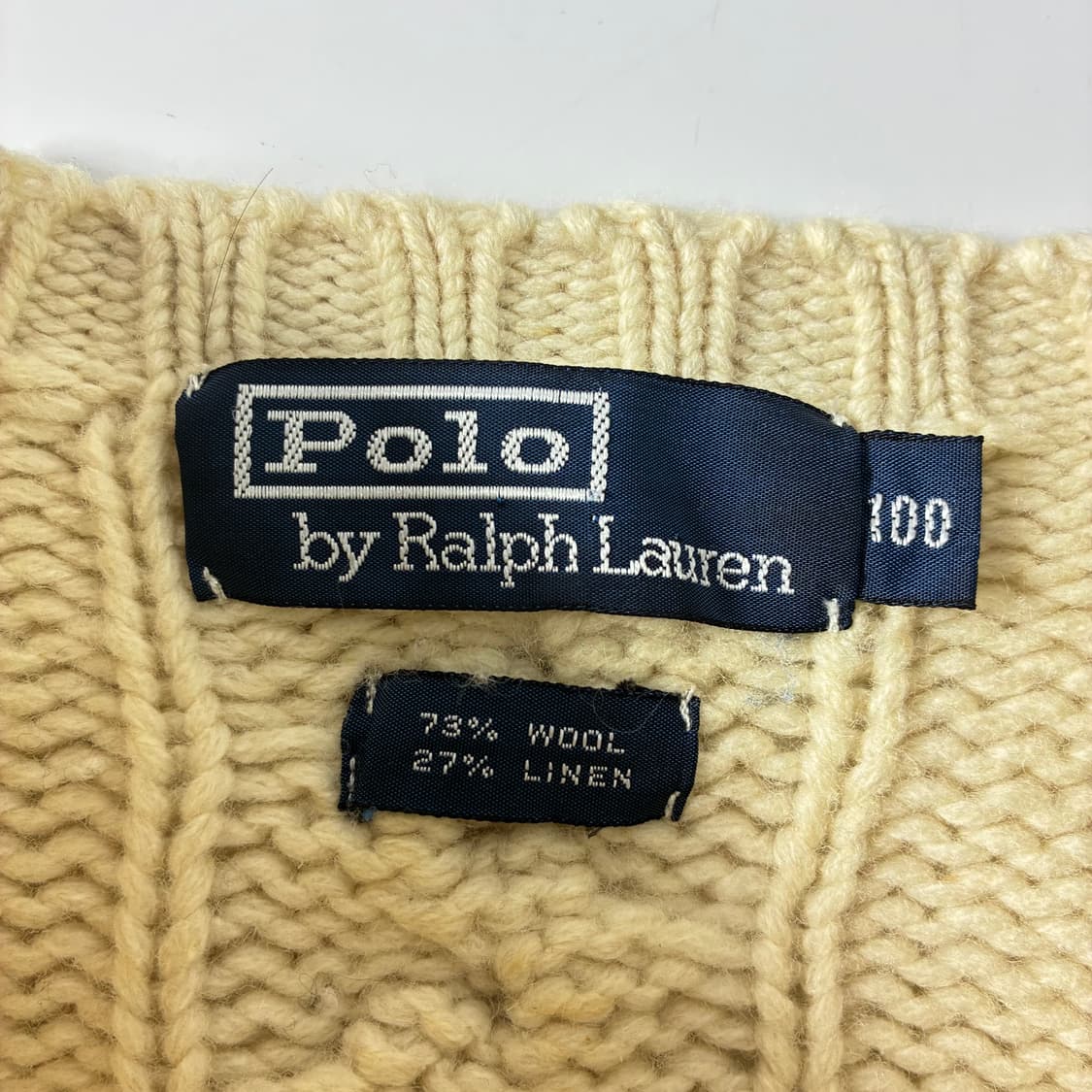 Polo 폴로 랄프로렌 00'크림 아이보리 옐보우 스웨이드 케이즐 스웨터 상품이미지5