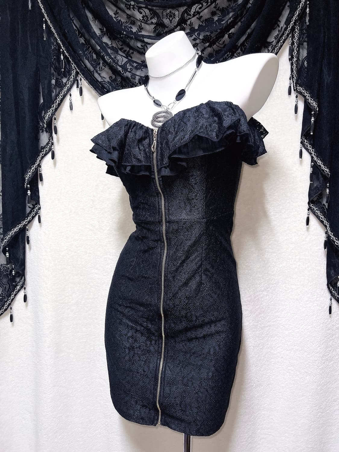 로맨틱고딕 오네갸루 프릴레이스 오프숄더 아게하 원피스 드레스 히메 섹시 상품이미지1