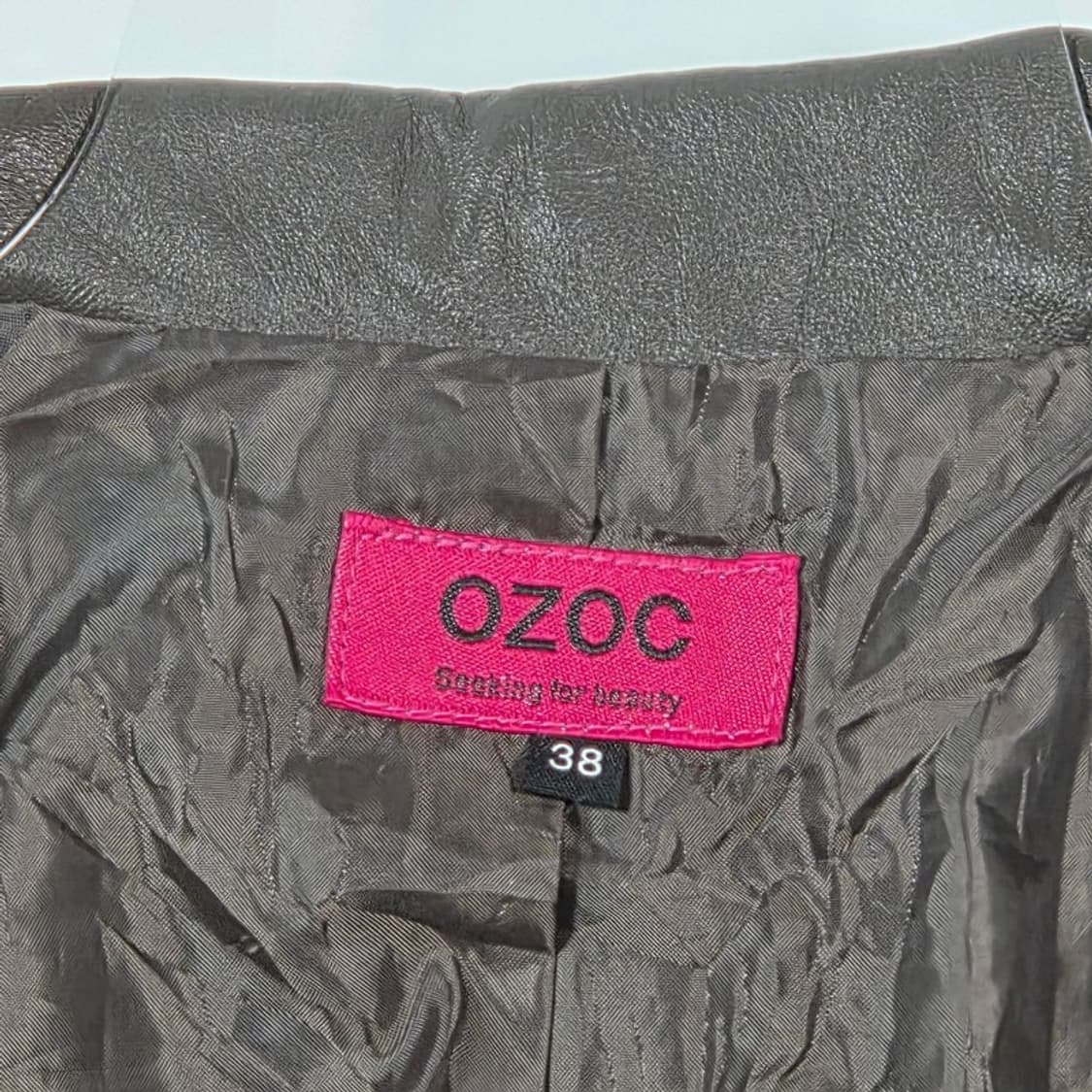 OZOC 빈티지 다크브라운 리얼 램스킨 멀티포켓 레더 자켓 38 상품이미지8