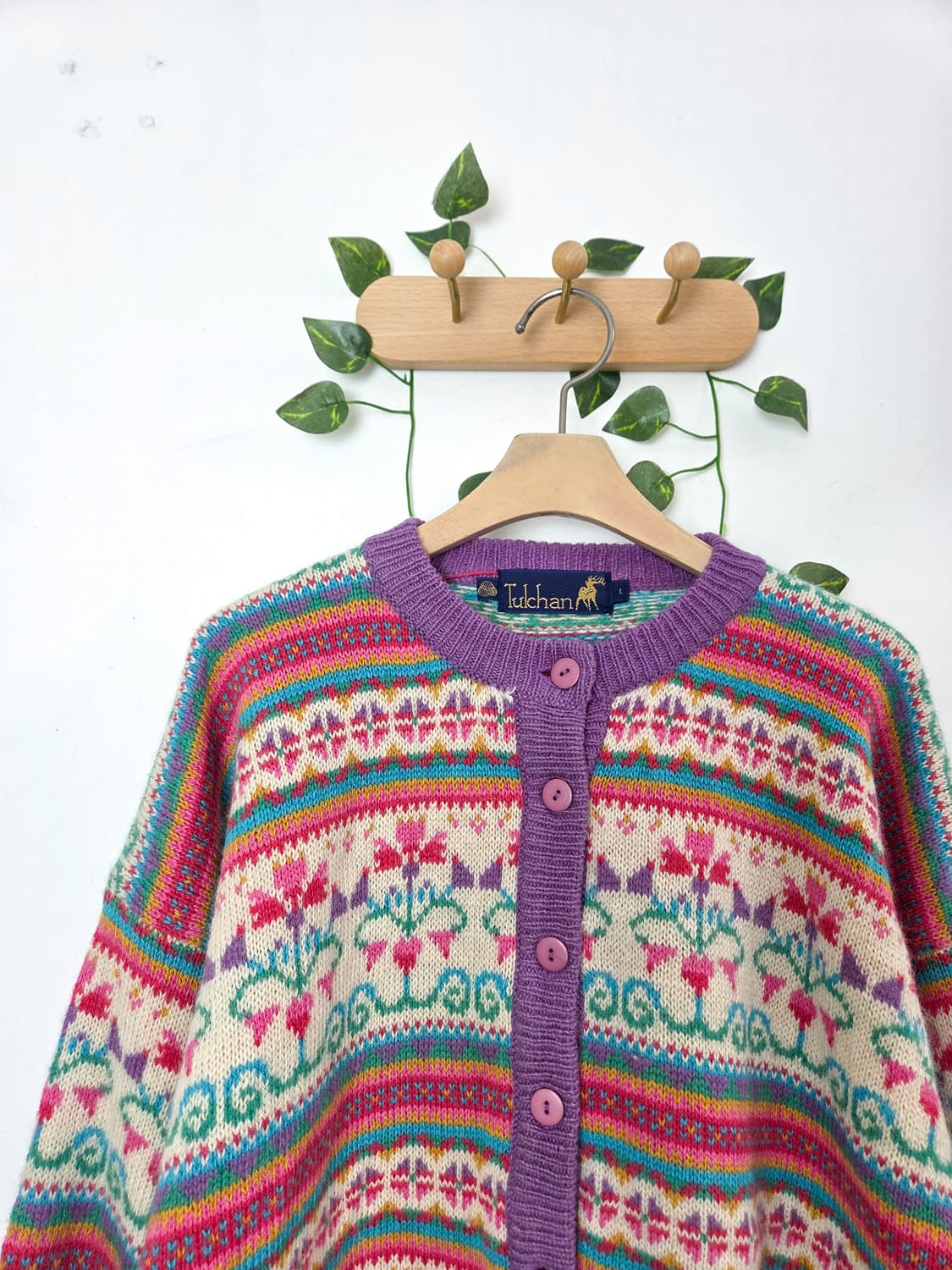 패턴 울 가디건 상품이미지2