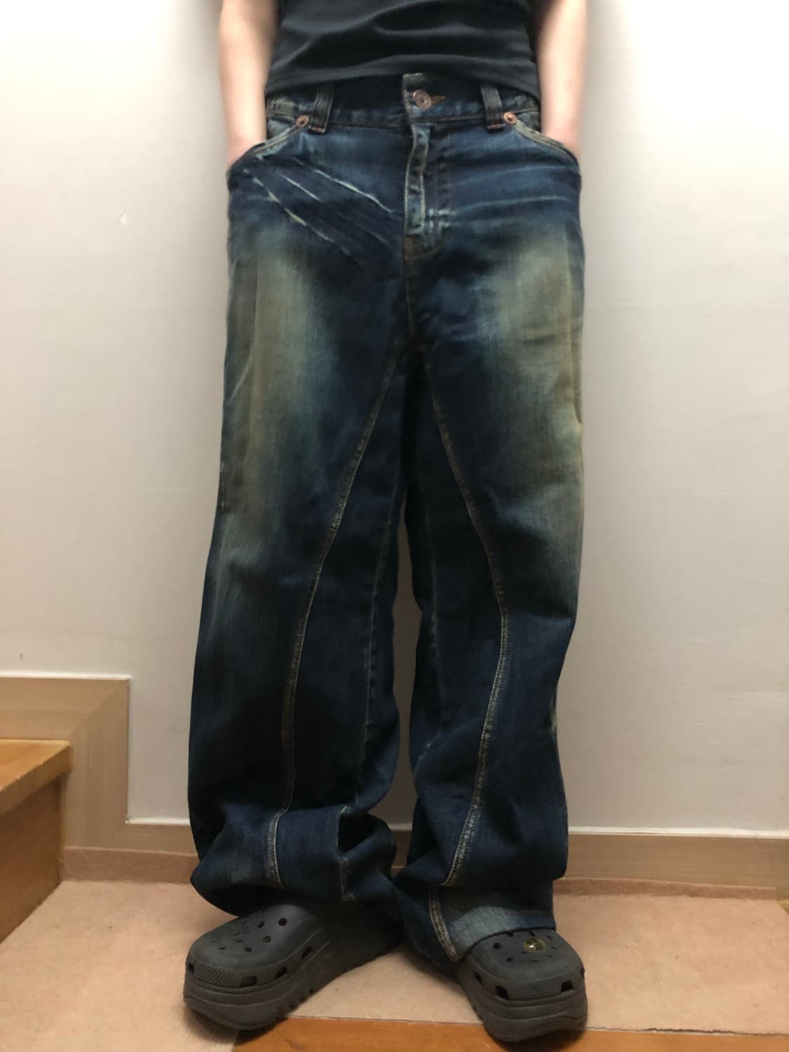 빈티지 데님 펑크 워싱 팬츠 상품이미지5