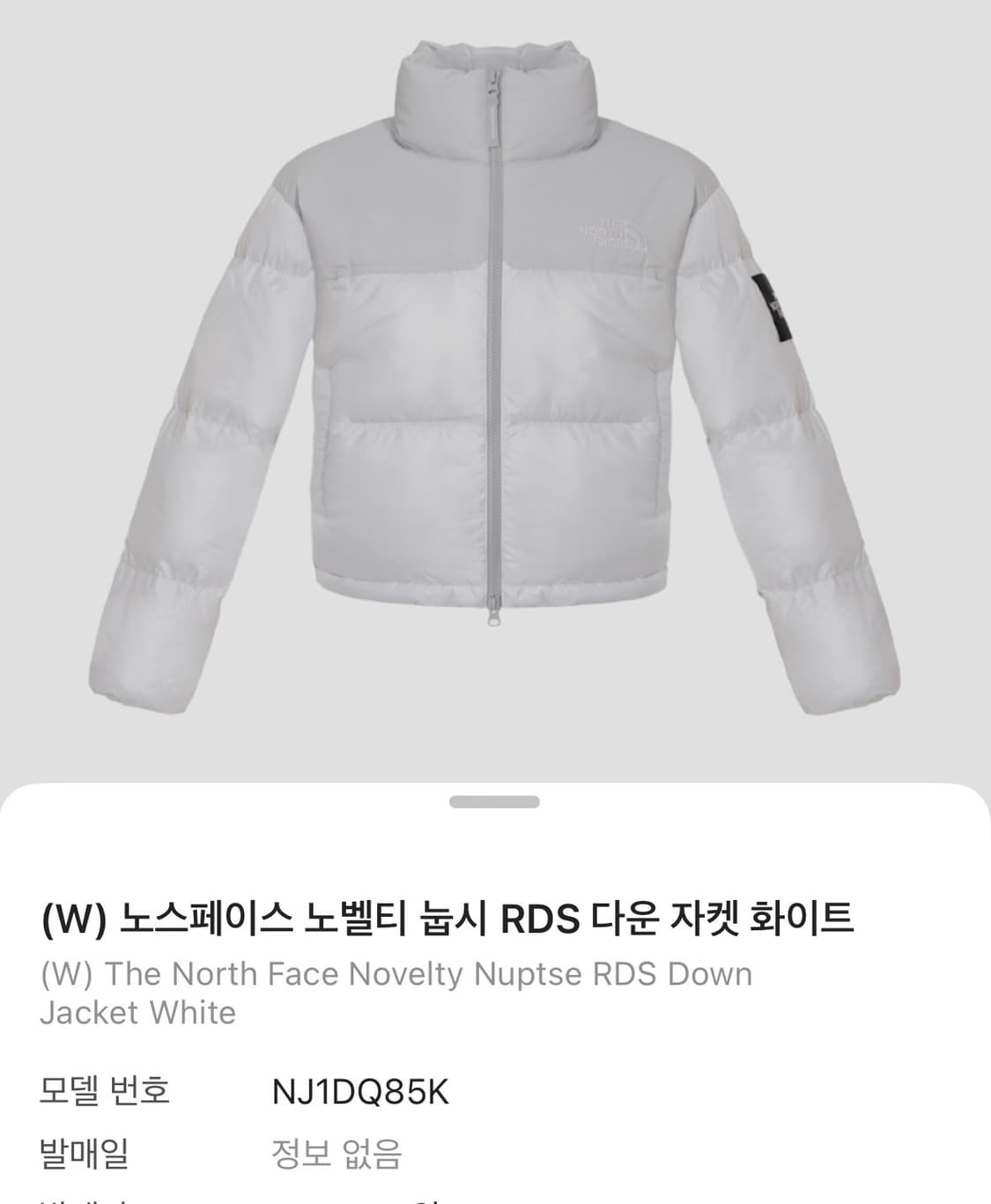(W) 노스페이스 노벨티 눕시 RDS 다운 자켓 화이트 상품이미지2