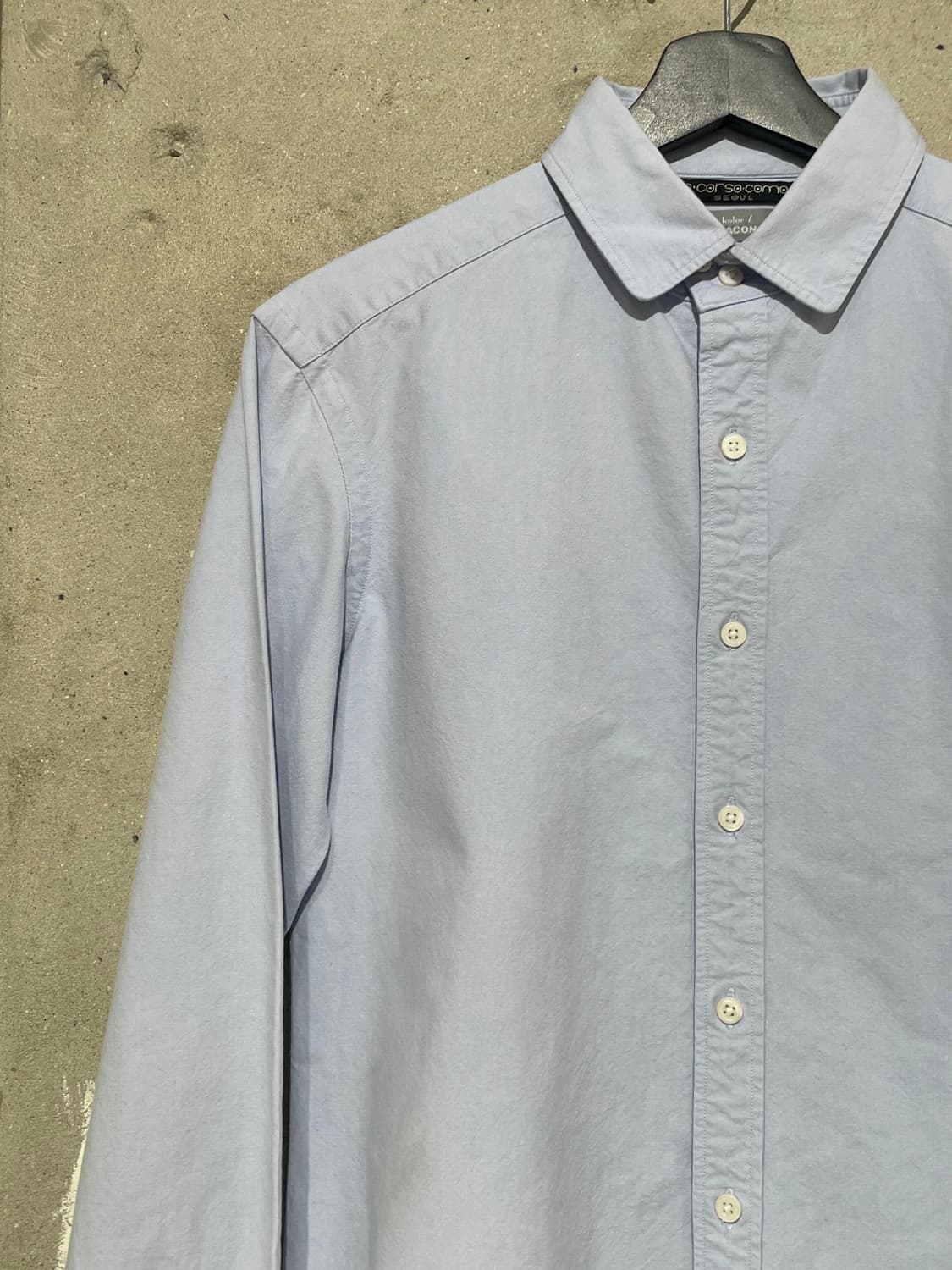 컬러 비콘 스카이 블루 커프스 패널 옥스포드 셔츠  상품이미지2