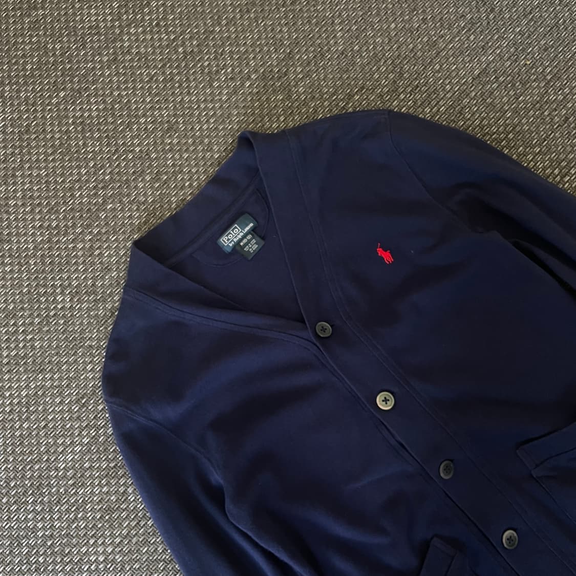 폴로 네이비 로고 자수 면 가디건 상품이미지3