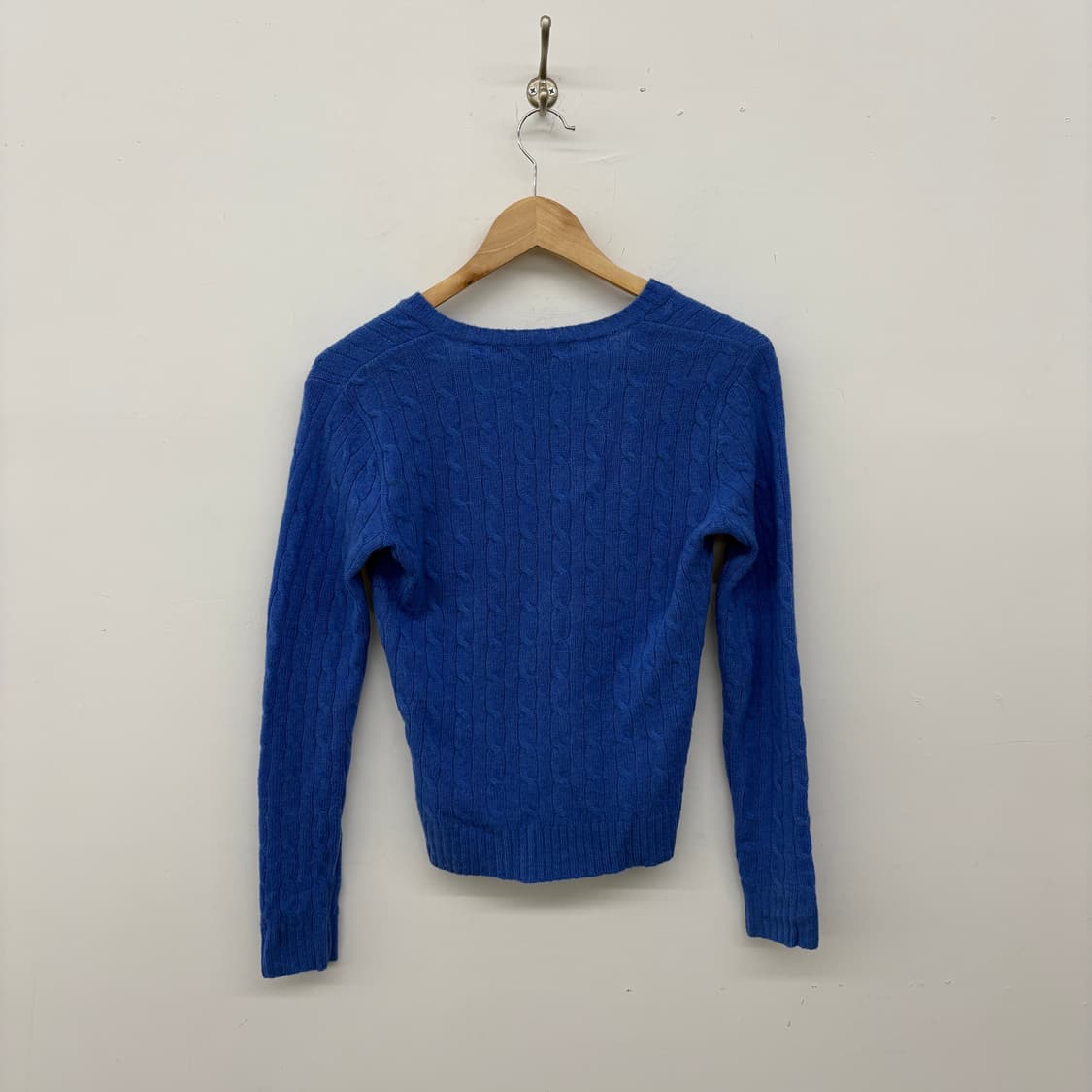 폴로 랄프로렌 블루 꽈배기 브이넥 니트 여성 S 상품이미지5