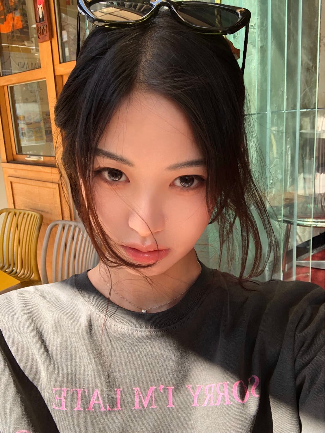  ERER Oversized Lettering T-Shirt Charco 상품이미지4