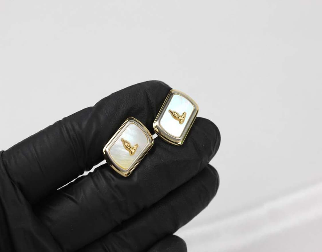 트루사르디 미사용 S등급 천연자개 남자 명품 커프스 상품이미지7