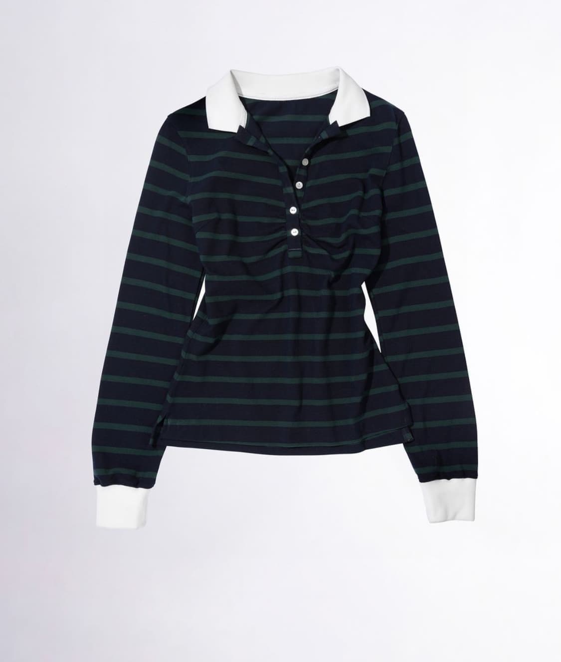 [S] 스컬프터 셔링 테니스 셔츠 그린 스트라이프 상품이미지1