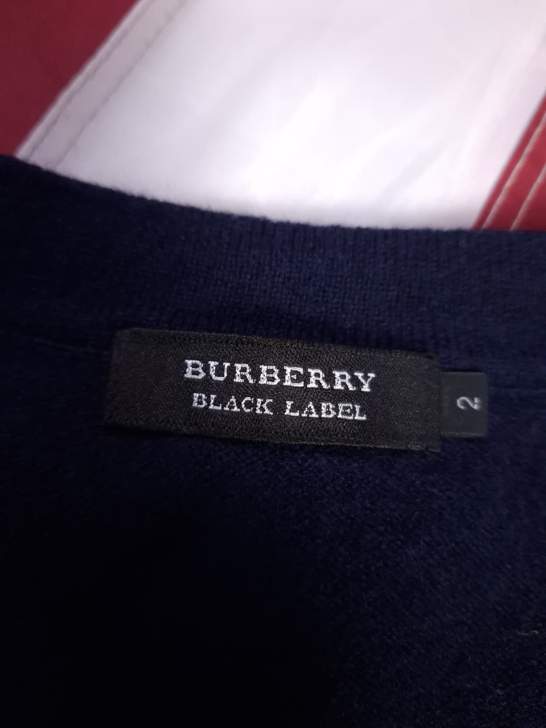 특A 알본판 버버리 블랙라벨 아가일 패턴 울 가디건 상품이미지4