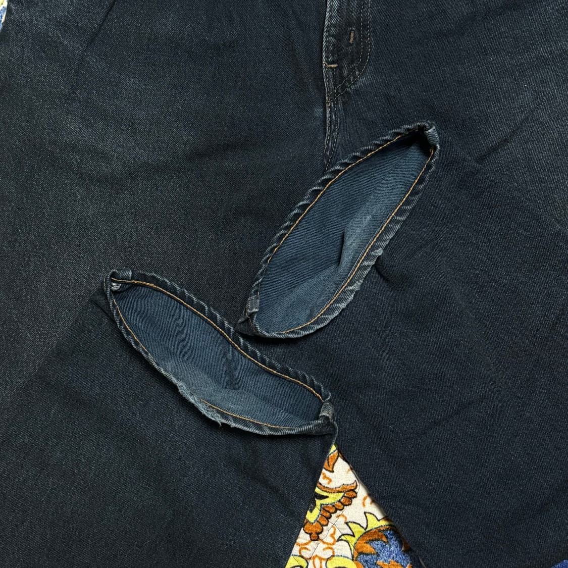 빈티지 90s USA 리바이스 실버탭 배기 퍼플택 다크네이비 데님 팬츠 상품이미지3