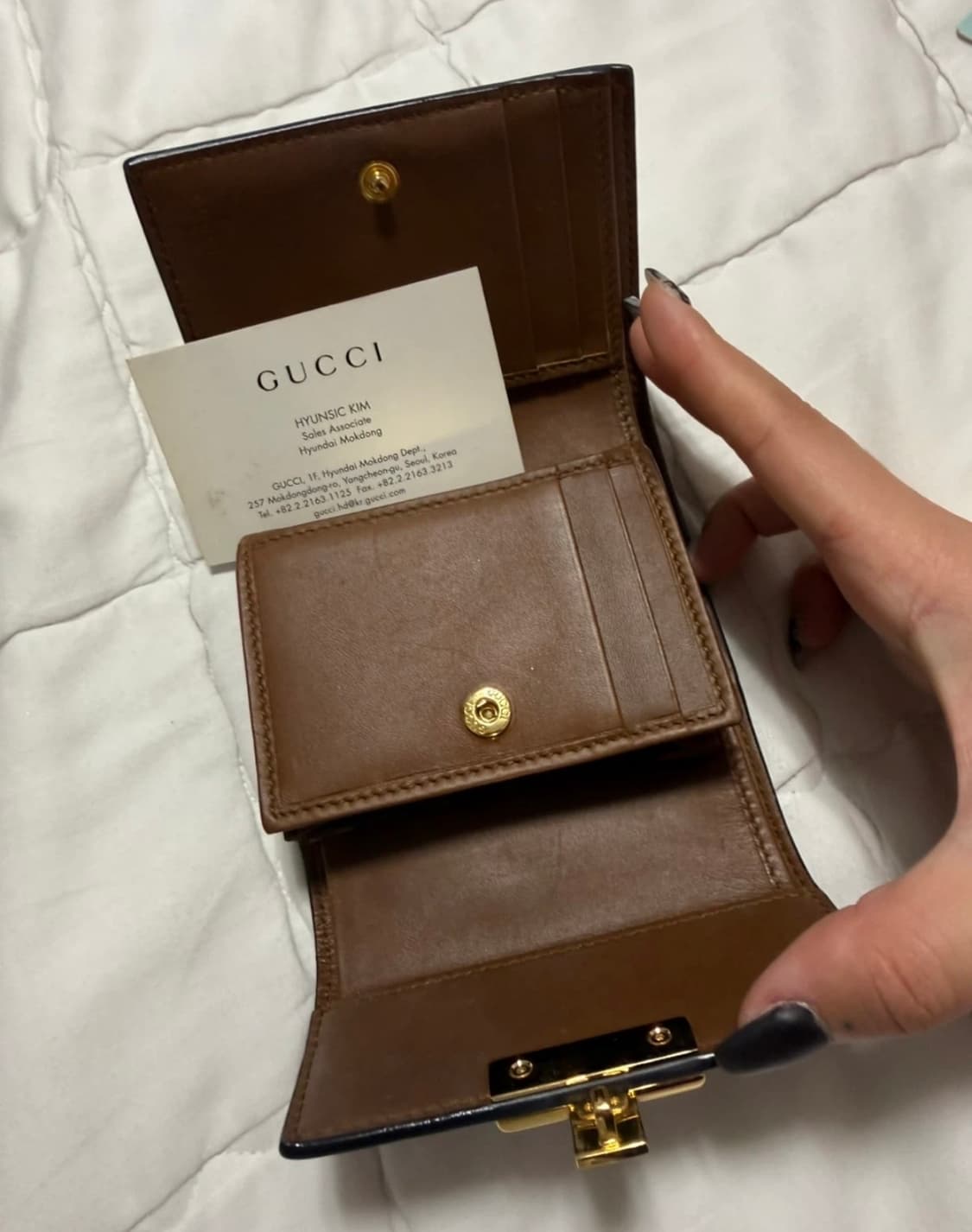 구찌 GG수프림 반지갑 블랙/베이지 상품이미지5