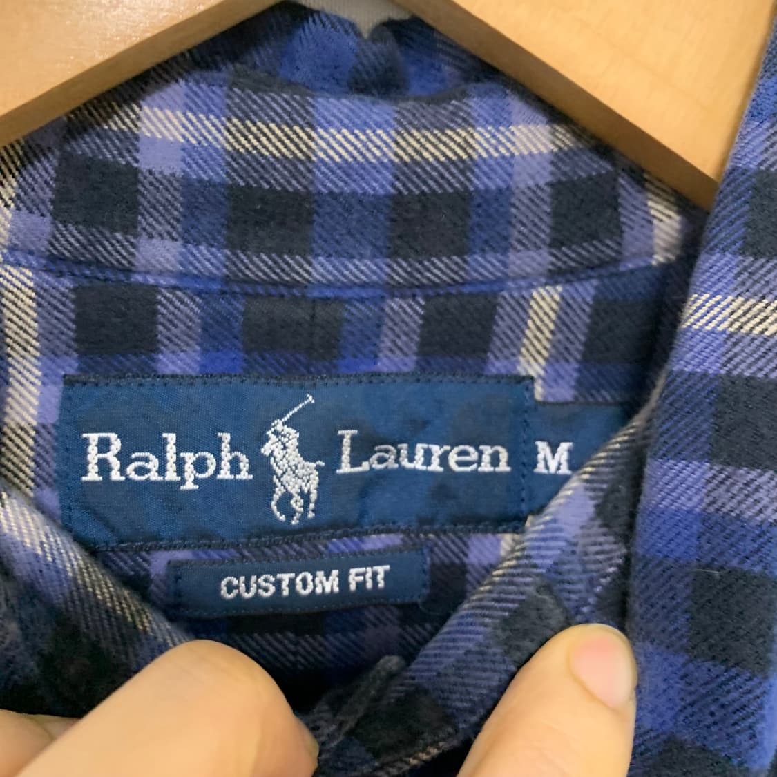 폴로 랄프로렌 블루/네이비 체크 셔츠 체크남방 빈티지 M 상품이미지3
