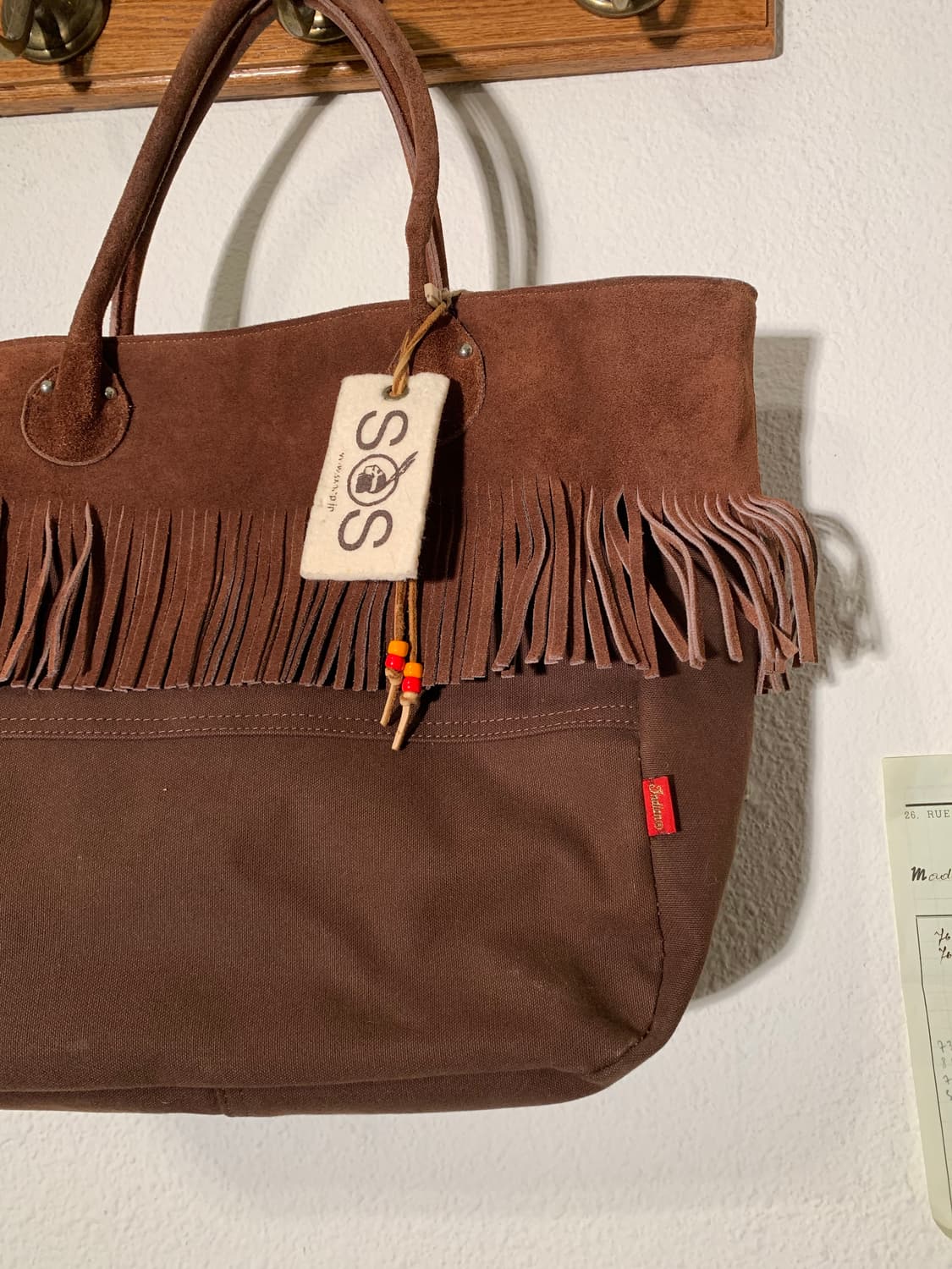 인디언모터사이클 프린지 비즈 스웨이드 숄더백 상품이미지1