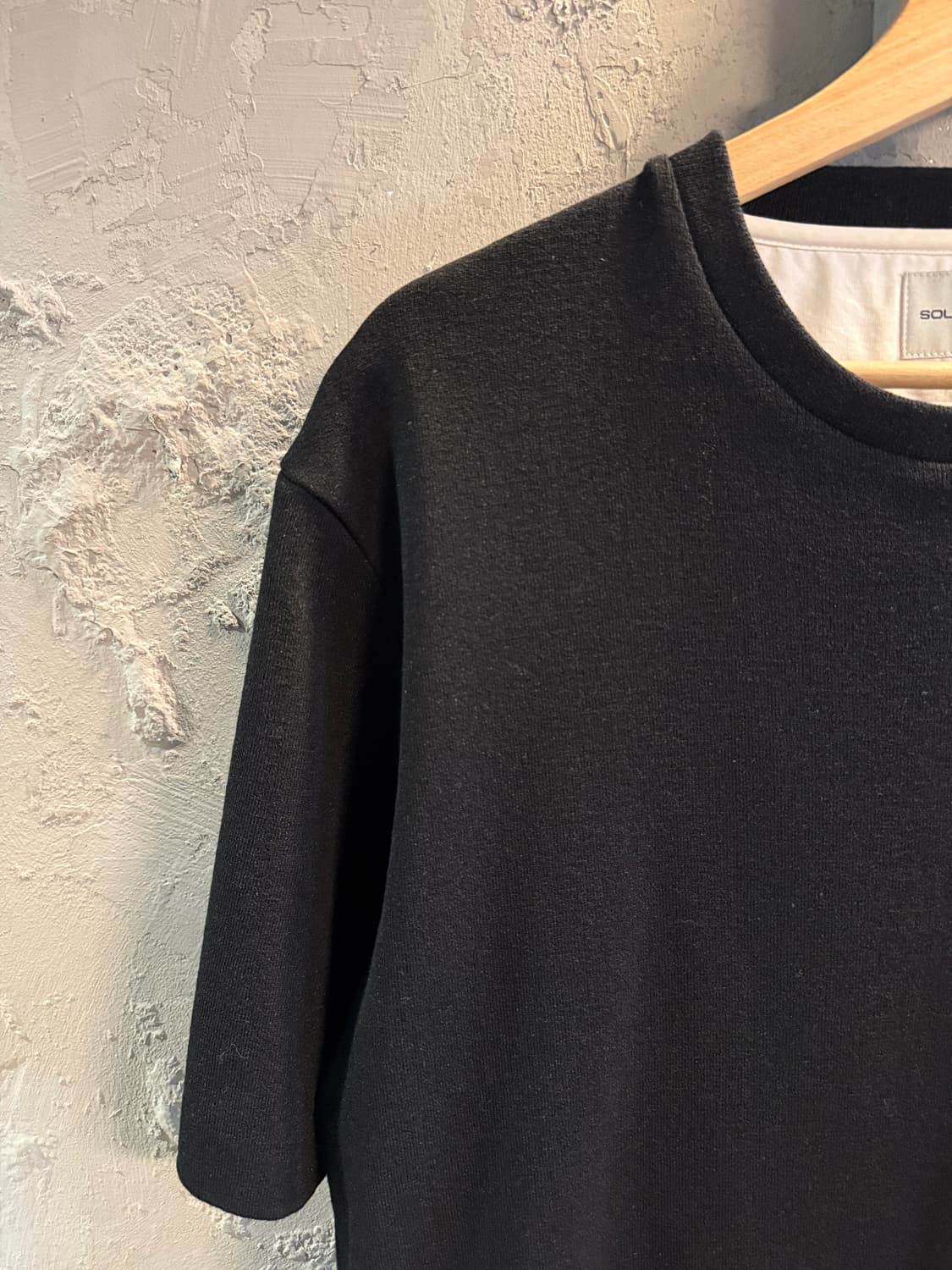 솔리드옴므 배색 반팔 티셔츠 블랙 50 상품이미지4