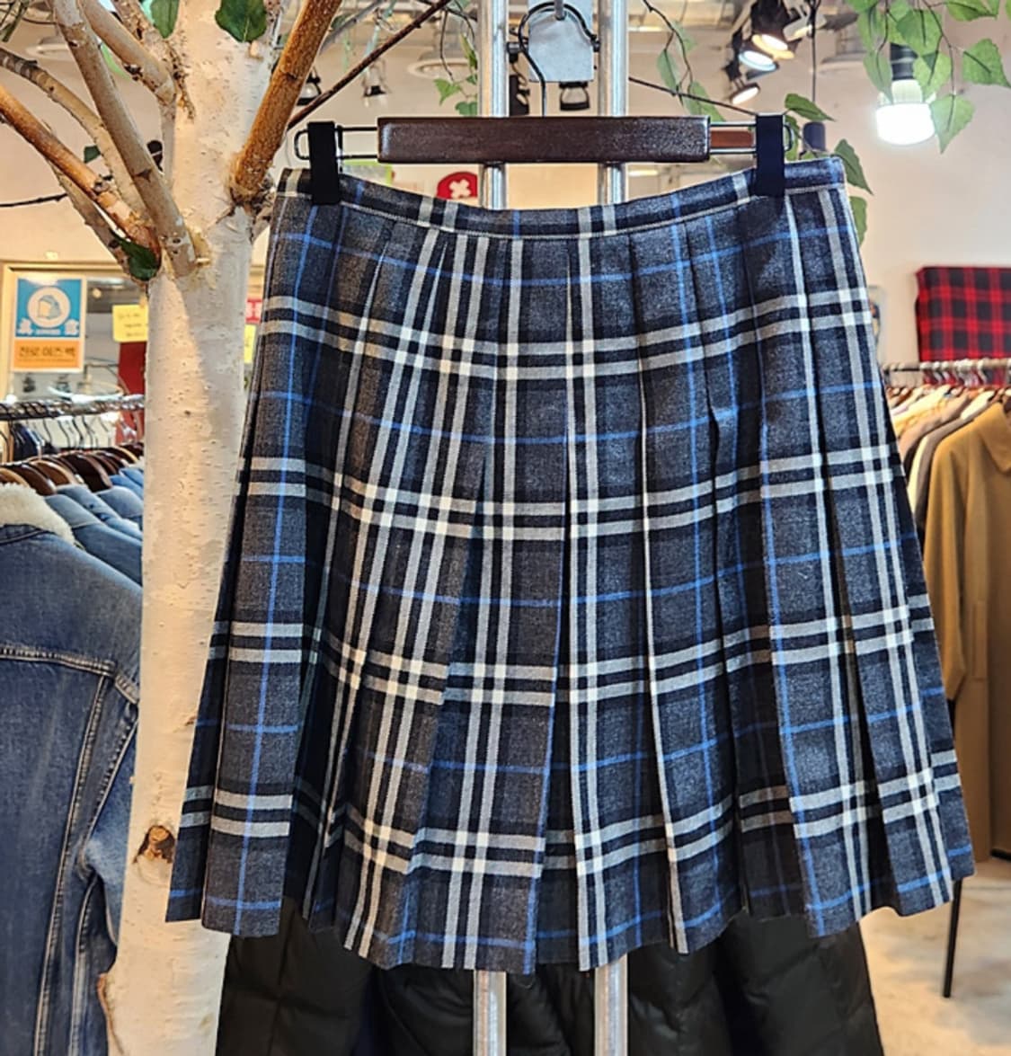 BURBERRY 버버리 블루라벨 체크 랩 버클 빈티지 스커트 상품이미지5