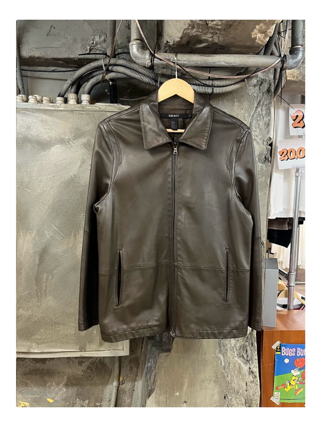 DKNY 양가죽 레더 자켓 딥브라운 M #csz4116 상품이미지1