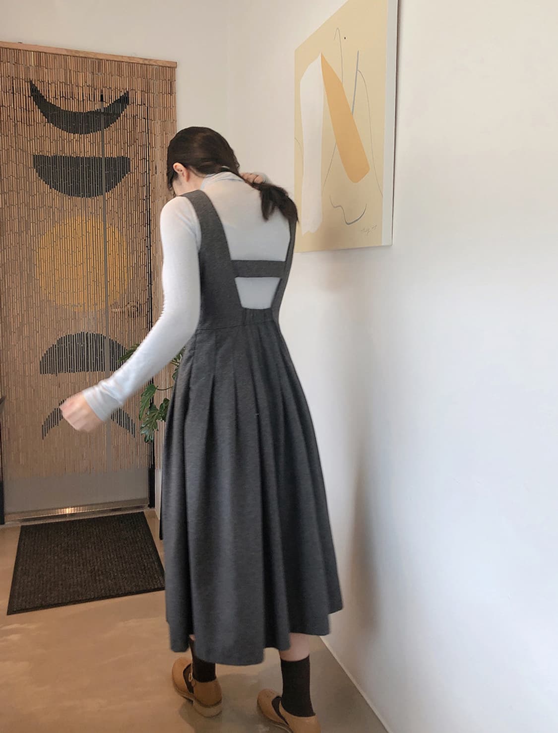 블랙 울 뷔스티에 롱 원피스 상품이미지2