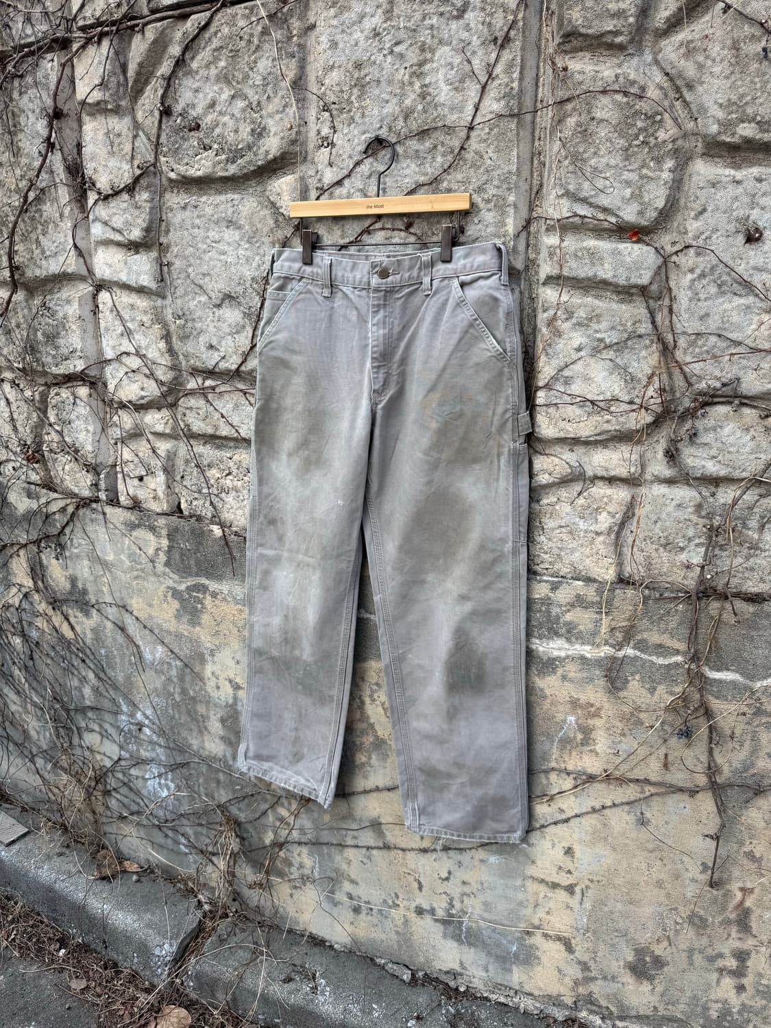 칼하트 빈티지 b11 des 싱글니 카펜터 워크 팬츠 그레이 상품이미지3