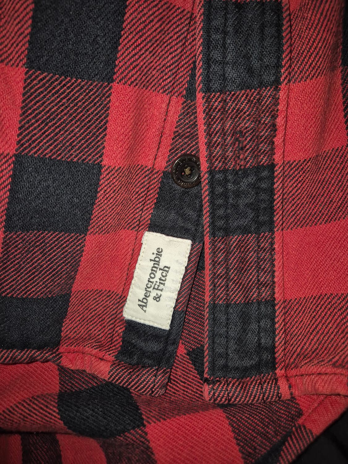 아베크롬비 머슬핏 레드 체크 남방 M 상품이미지4