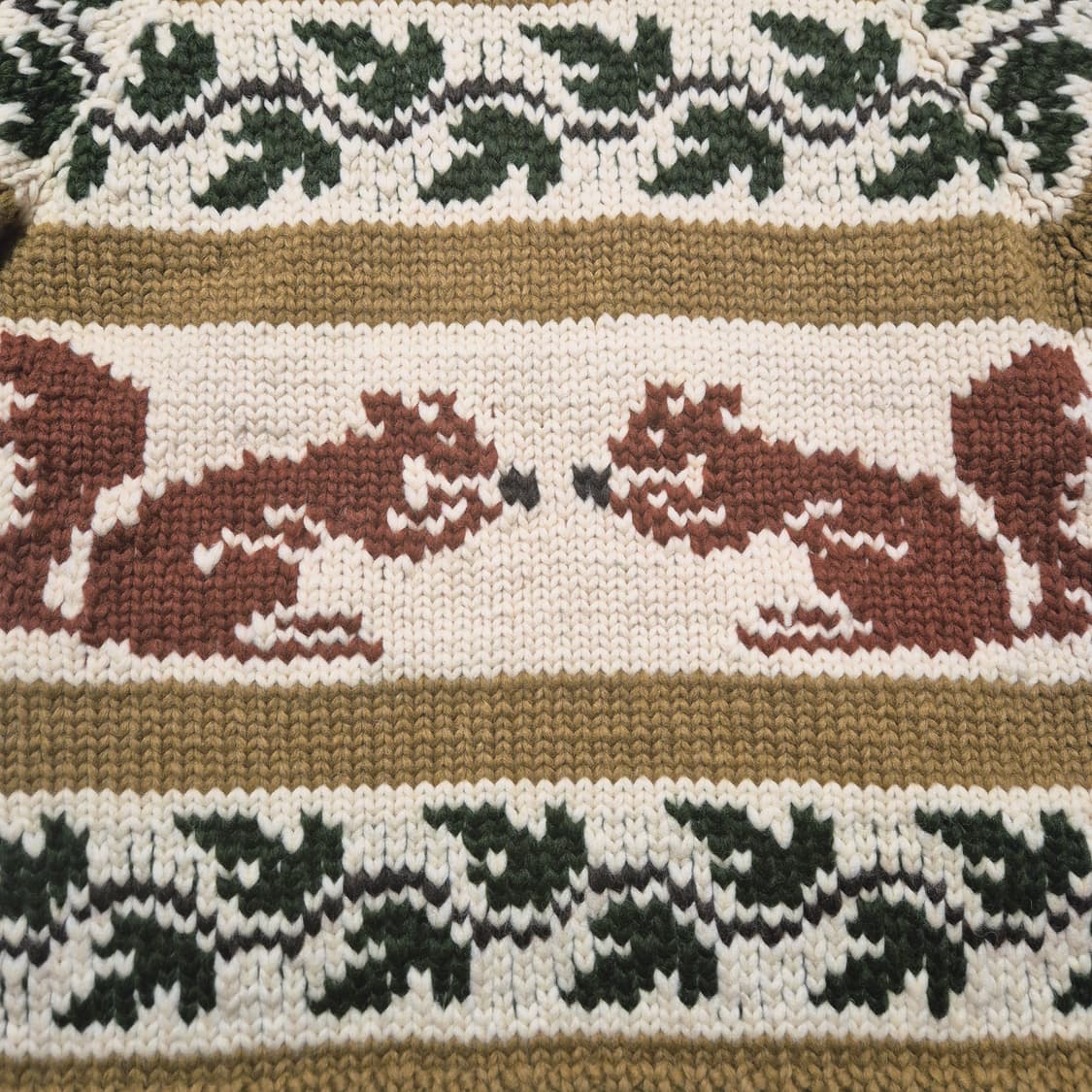 Canadian sweater 다람쥐 패턴 캐나다 코위찬 M 상품이미지4
