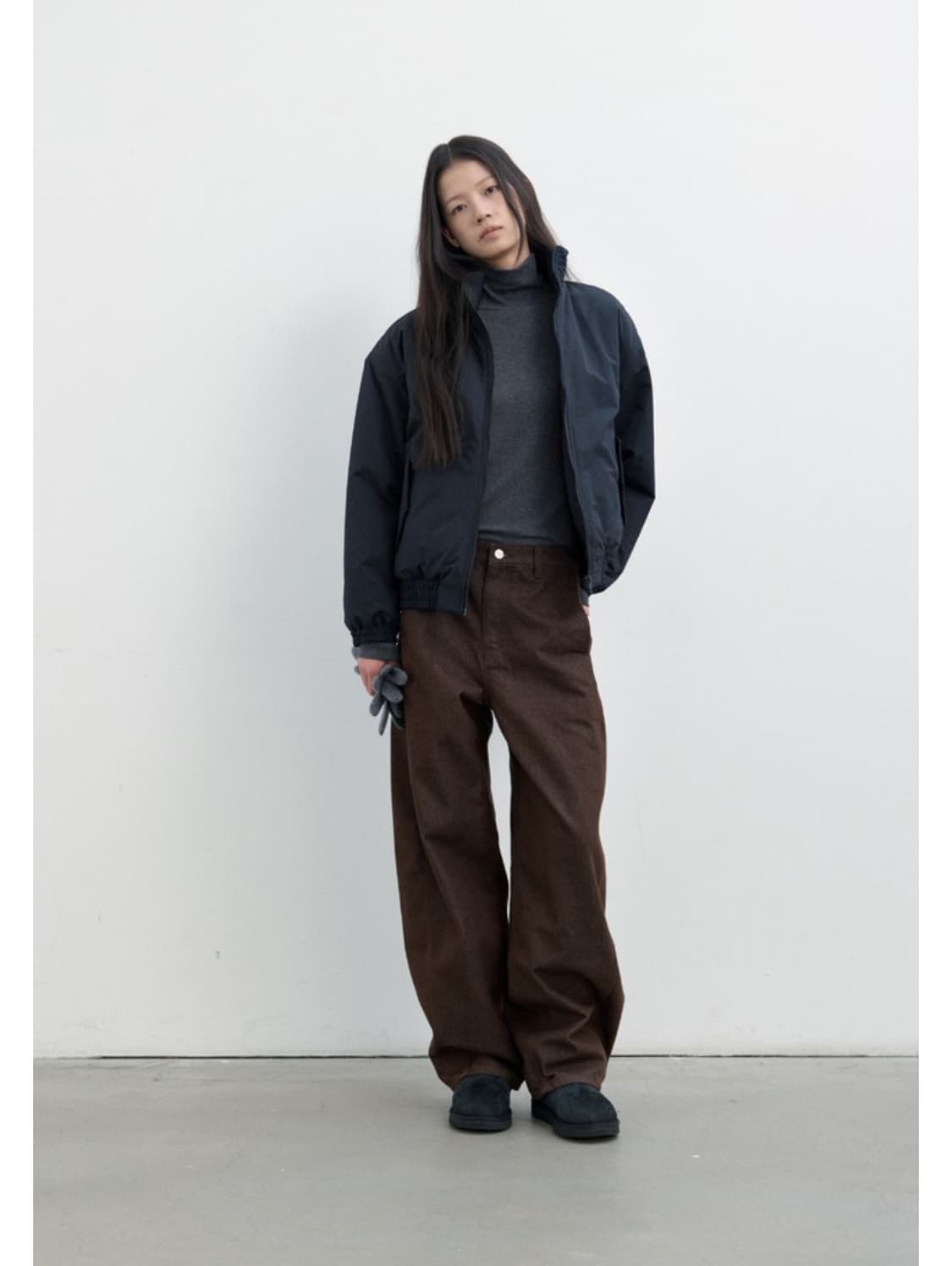 포저 커브드 데님 브라운 1 size 상품이미지1